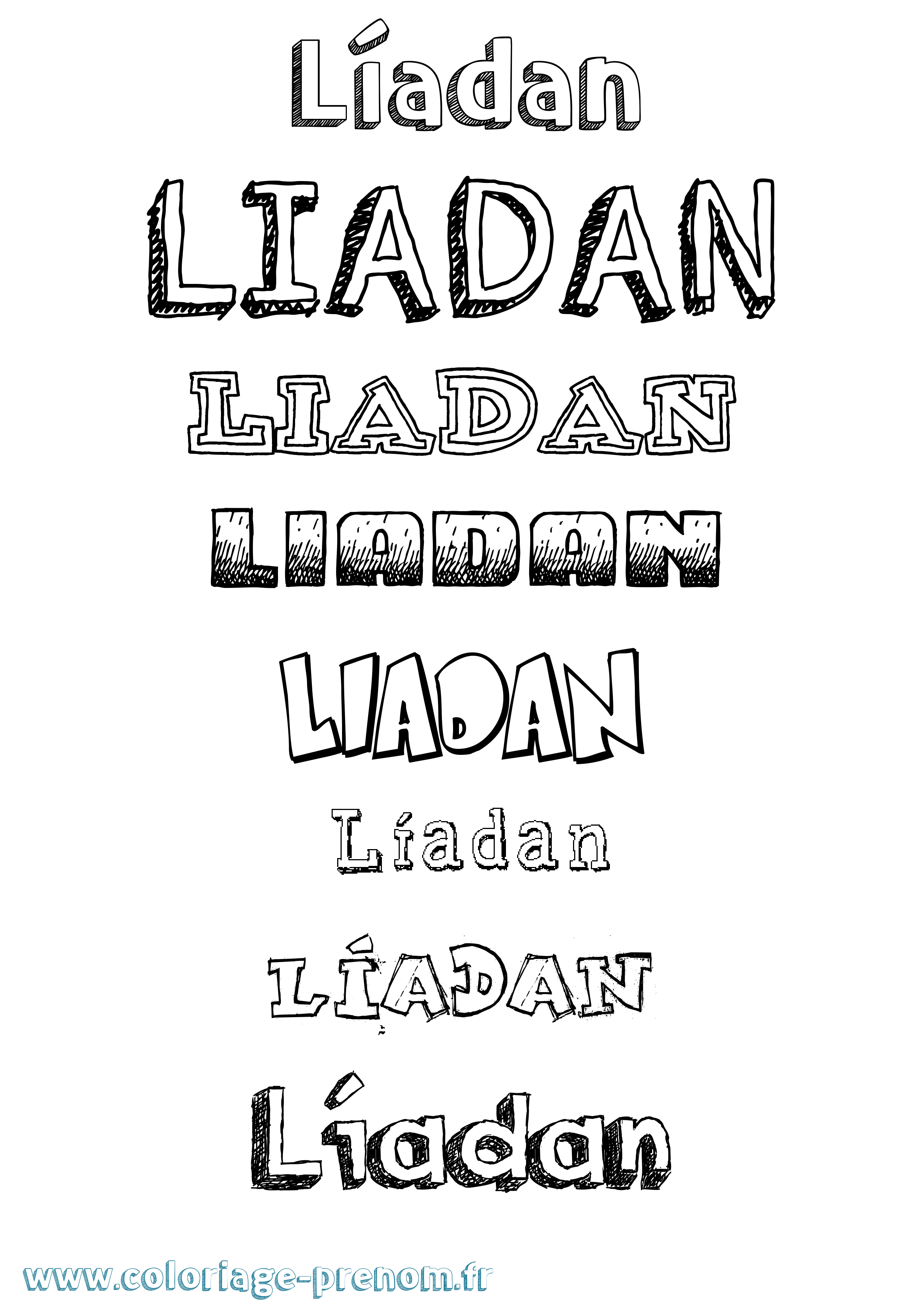 Coloriage Líadan Dessiné Coloriage prénom Líadan Dessiné