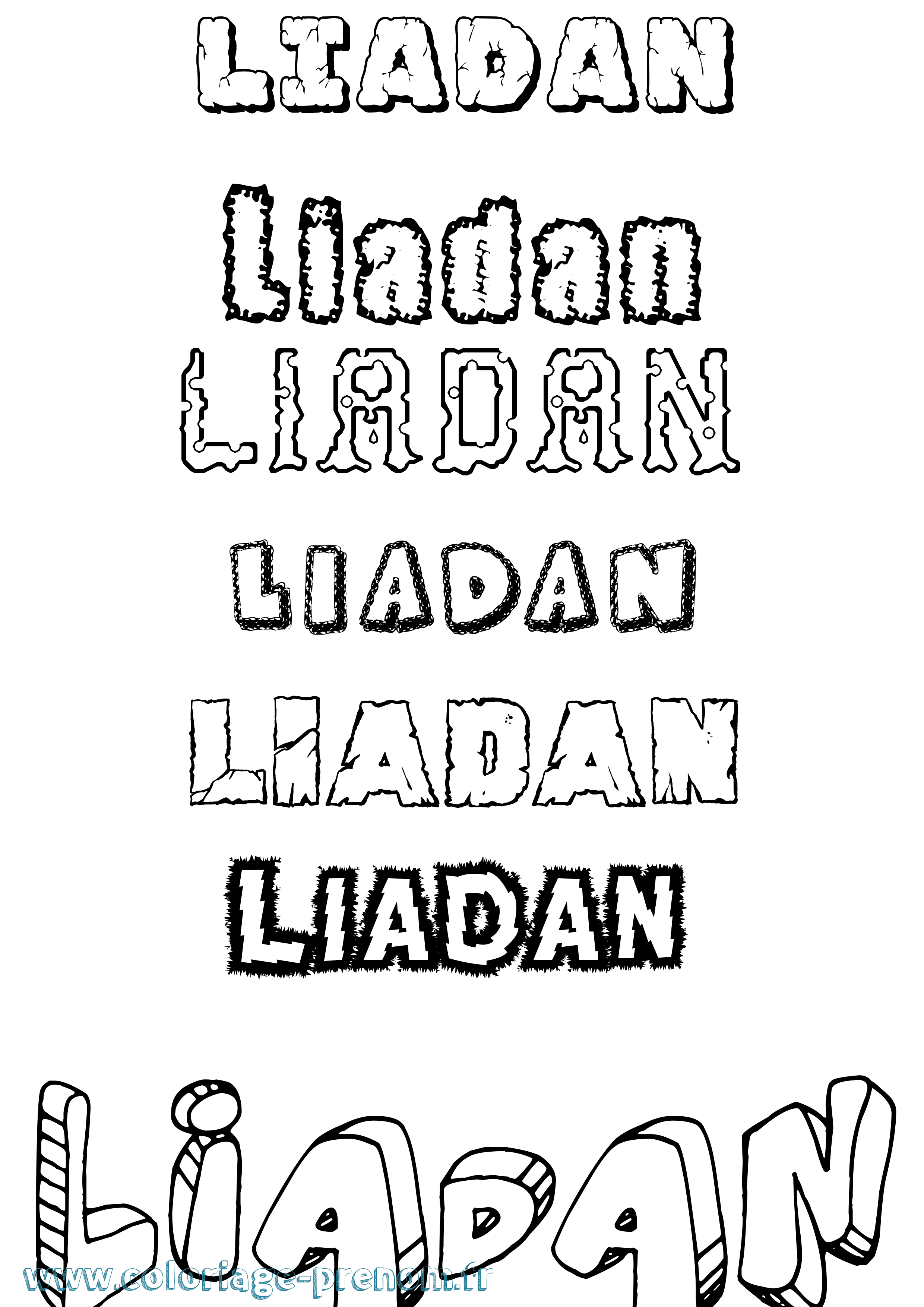 Coloriage Líadan Destructuré Coloriage prénom Líadan Destructuré
