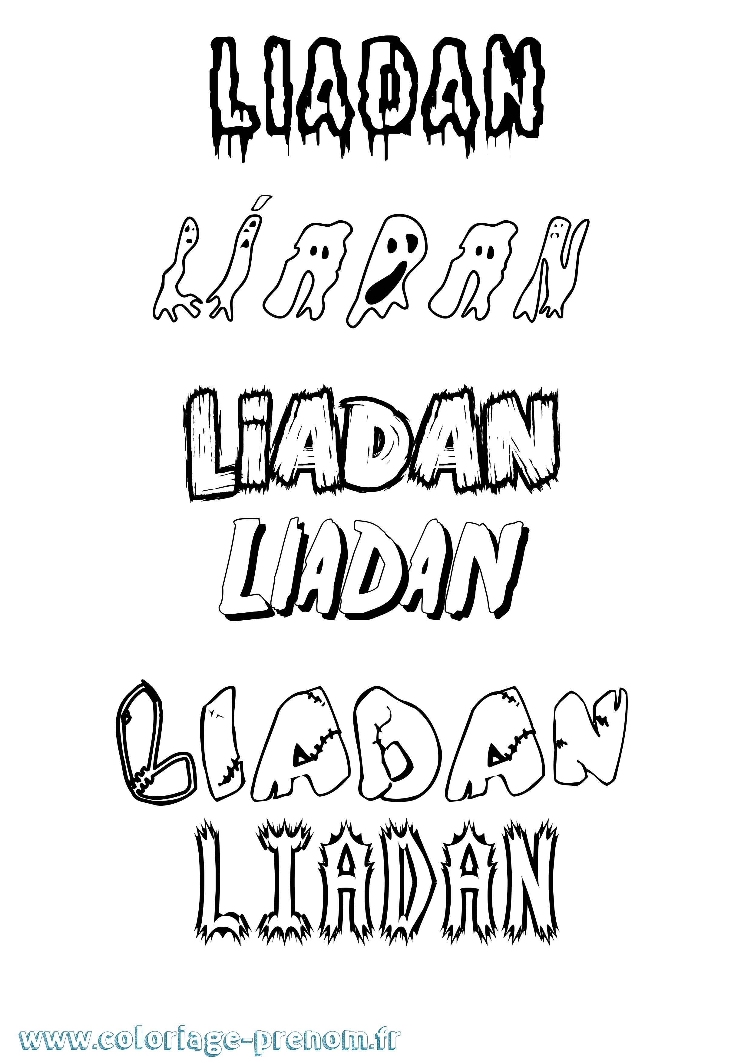 Coloriage Líadan Frisson Coloriage prénom Líadan Frisson