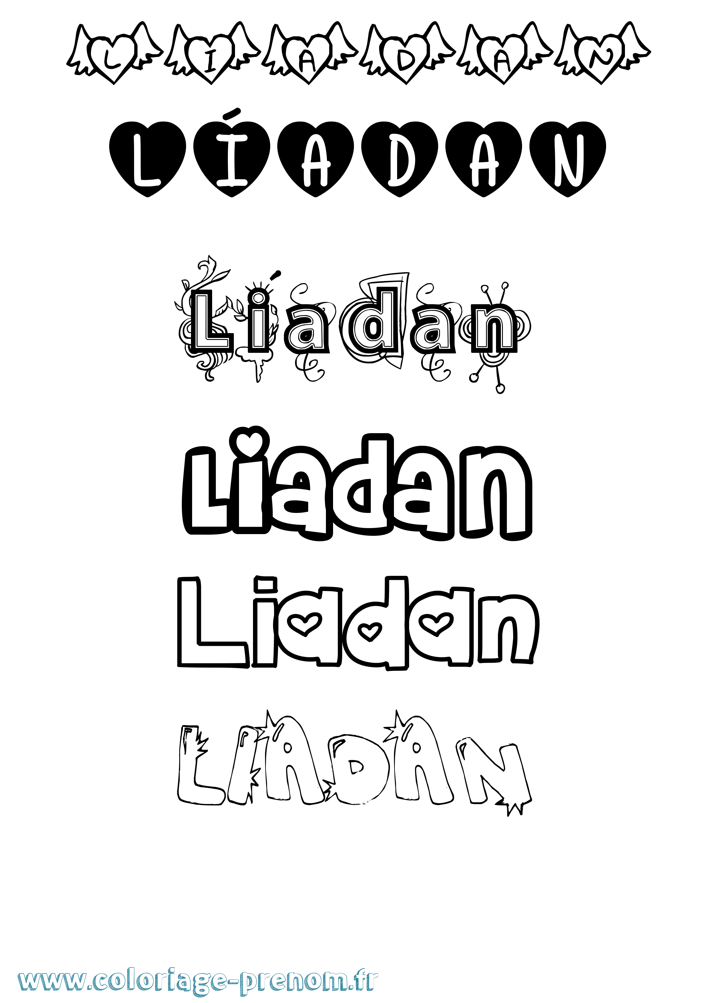 Coloriage Líadan Girly Coloriage prénom Líadan Girly
