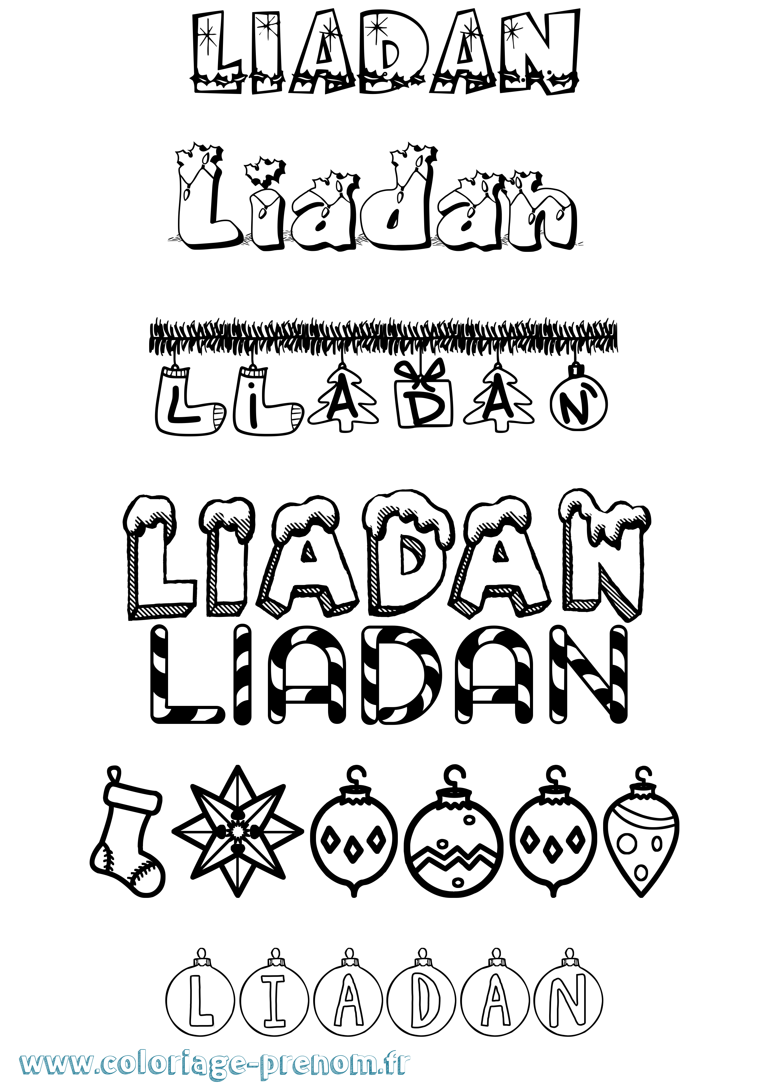 Coloriage Líadan Noël Coloriage prénom Líadan Noël