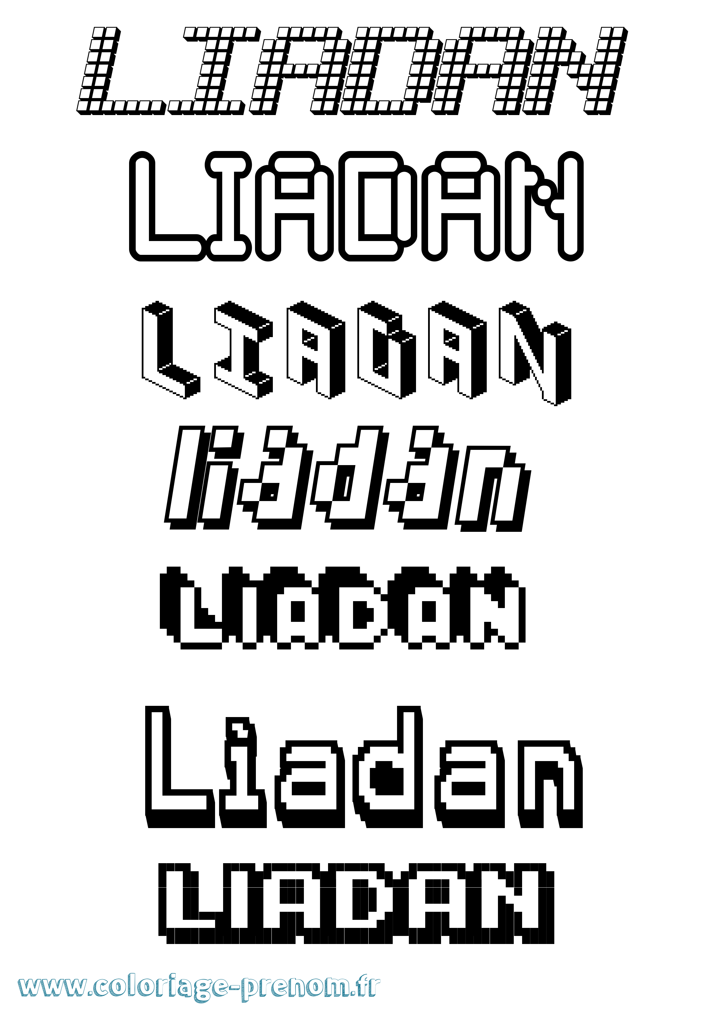 Coloriage Líadan Pixel Coloriage prénom Líadan Pixel