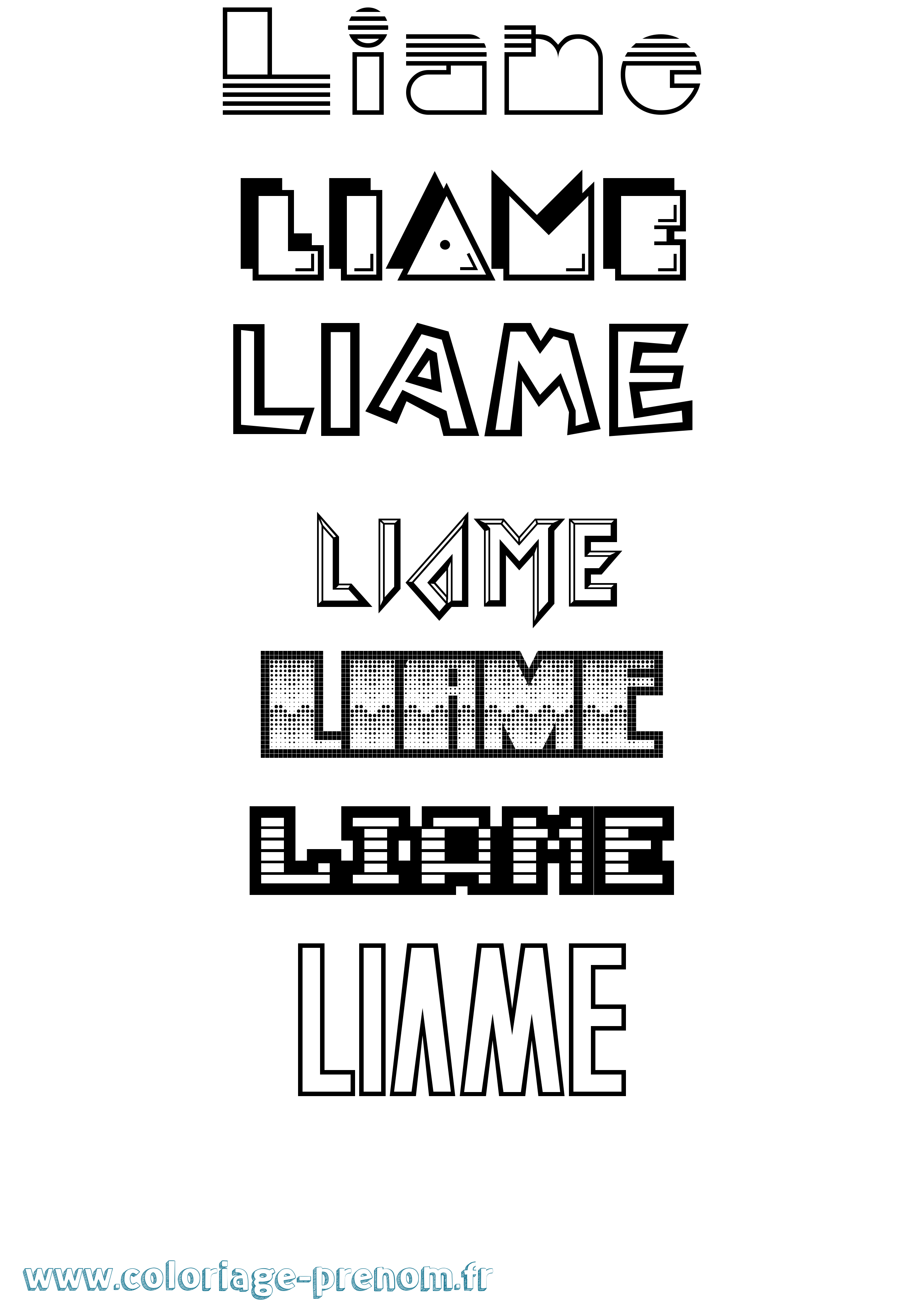 Coloriage Liame Jeux Vidéos Coloriage prénom Liame Jeux Vidéos