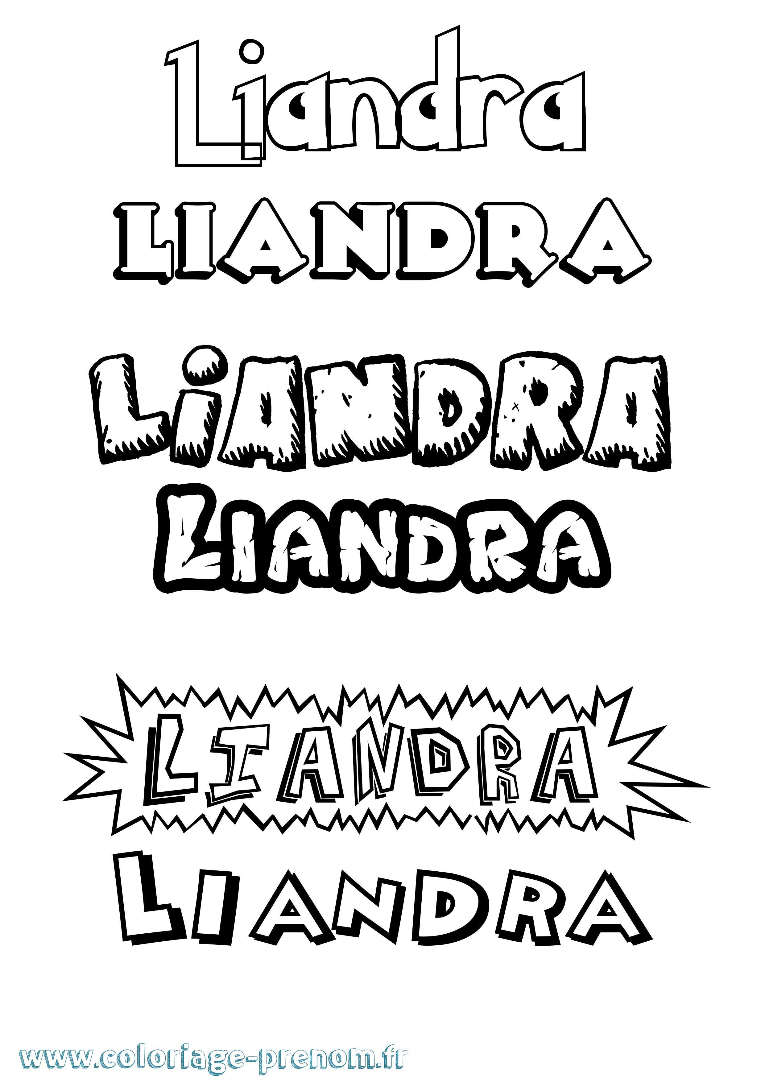 Coloriage Liandra Dessin Animé Coloriage prénom Liandra Dessin Animé