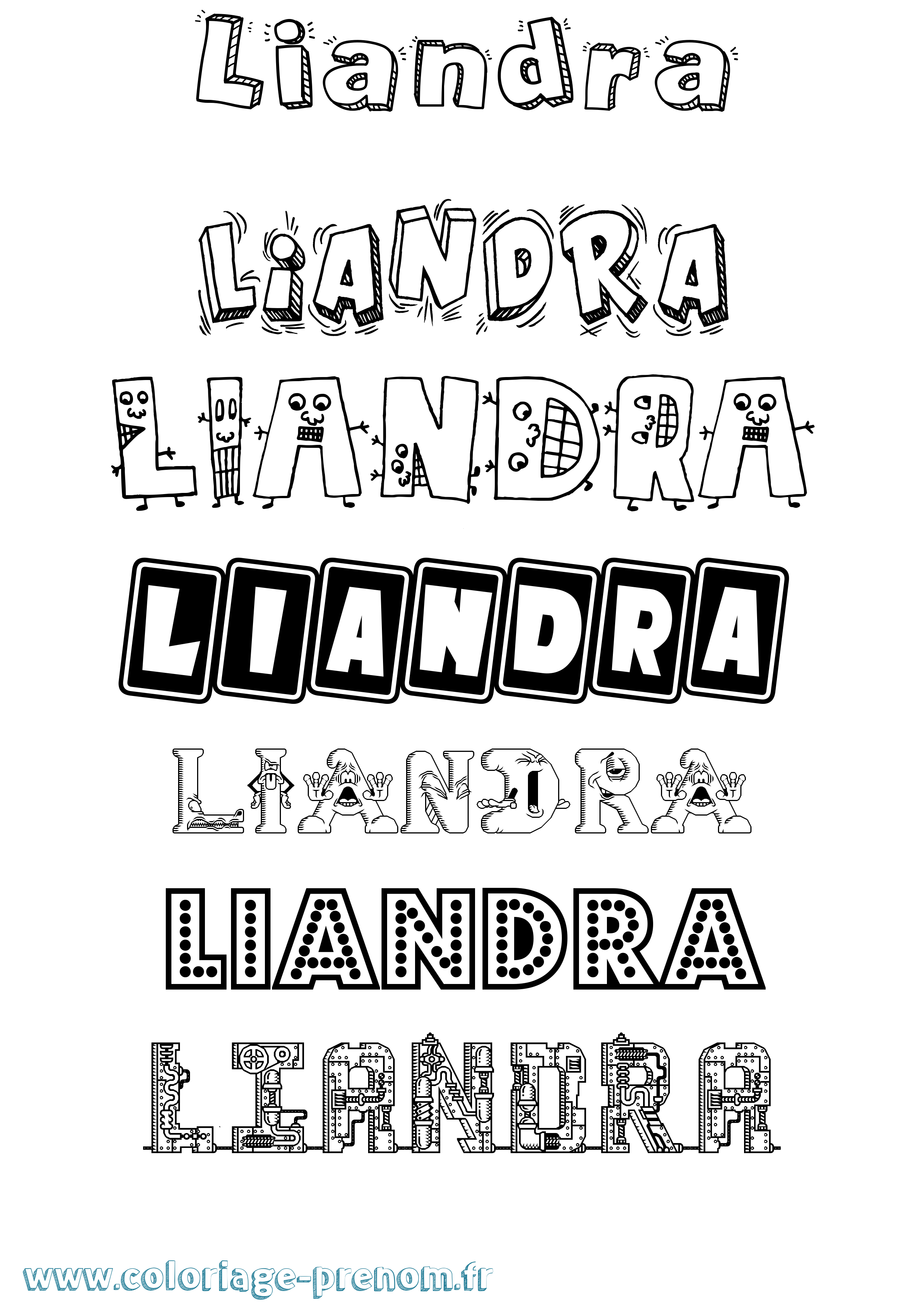 Coloriage Liandra Fun Coloriage prénom Liandra Fun