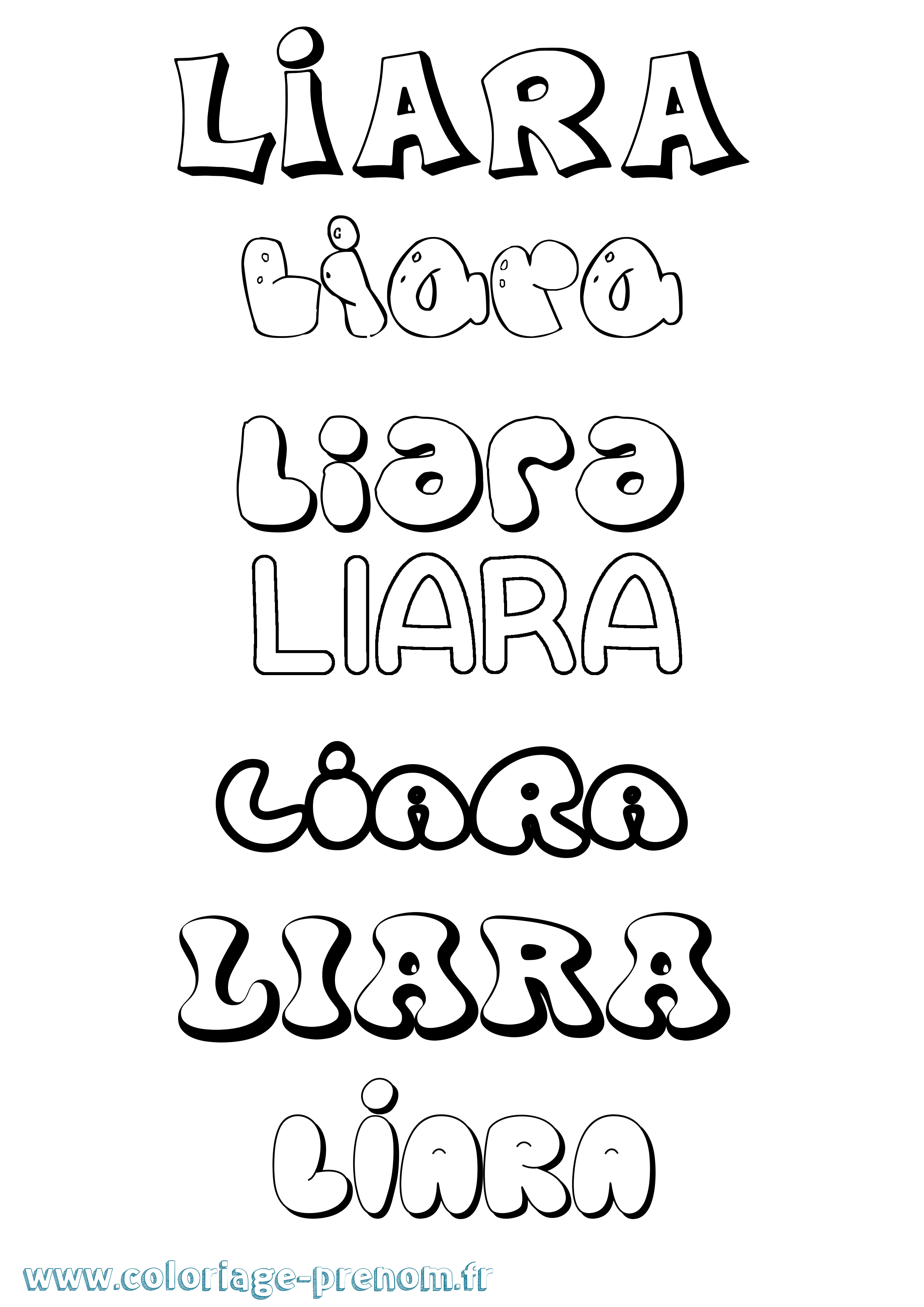 Coloriage Liara Bubble Coloriage prénom Liara Bubble