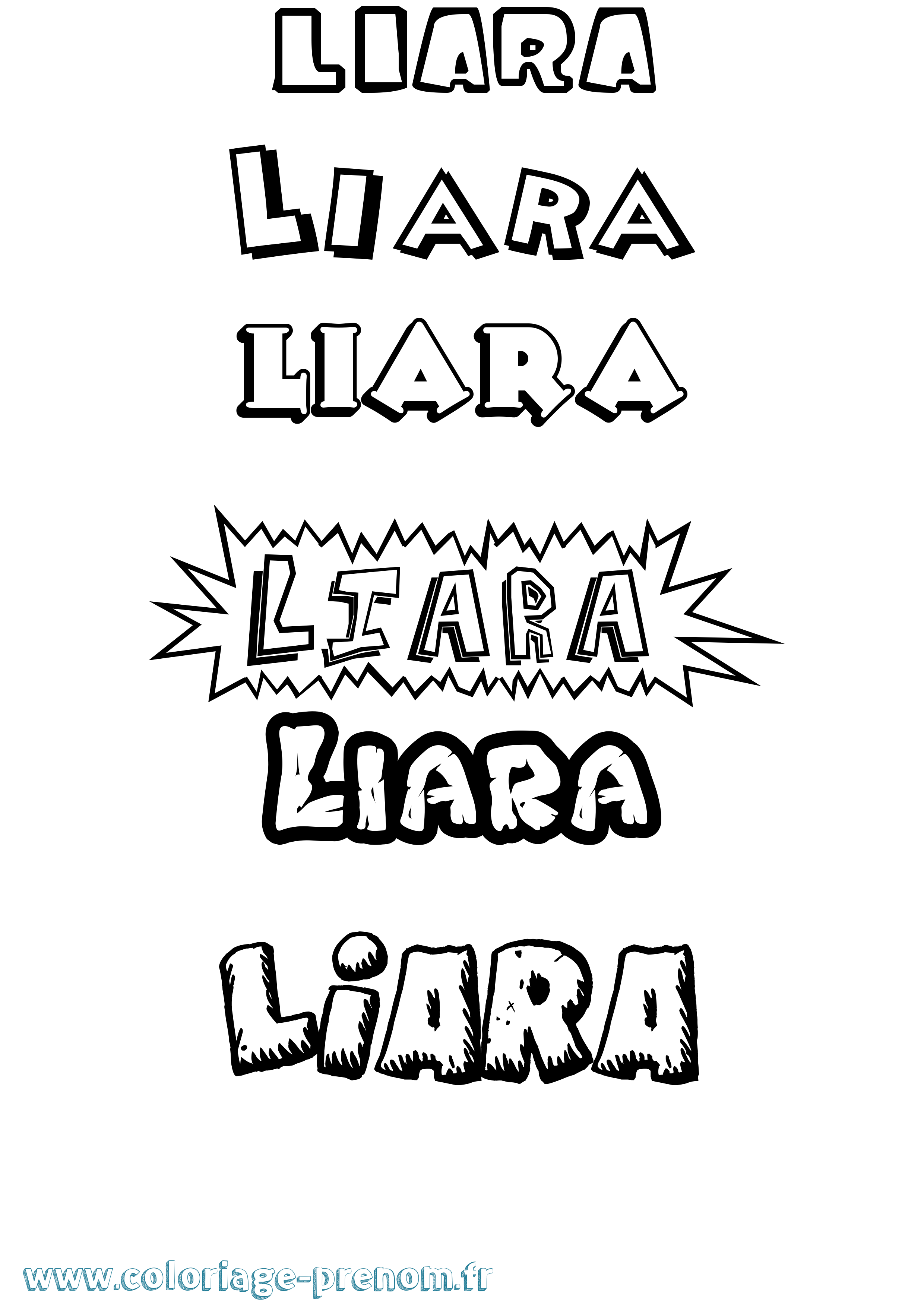 Coloriage Liara Dessin Animé Coloriage prénom Liara Dessin Animé