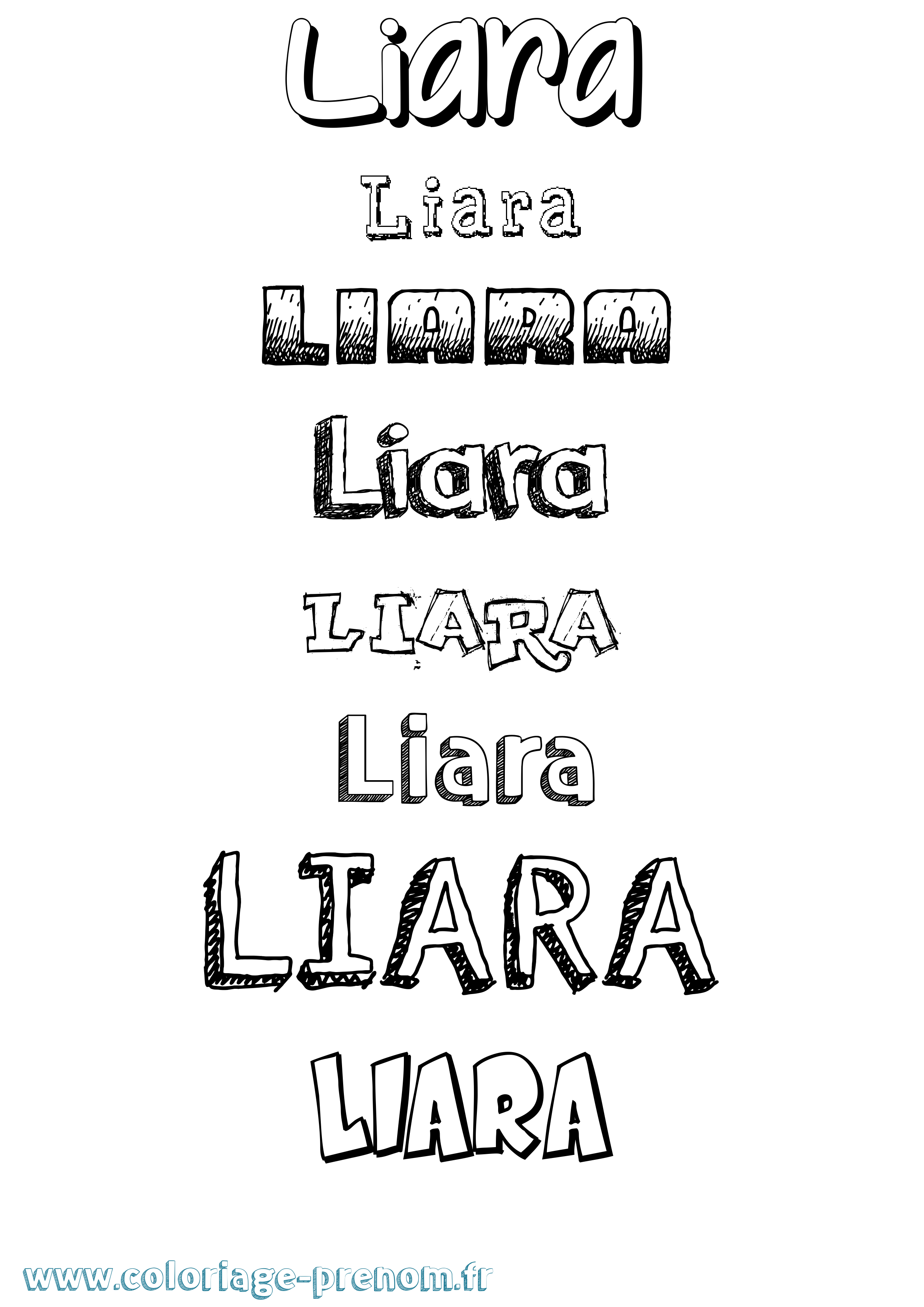 Coloriage Liara Dessiné Coloriage prénom Liara Dessiné