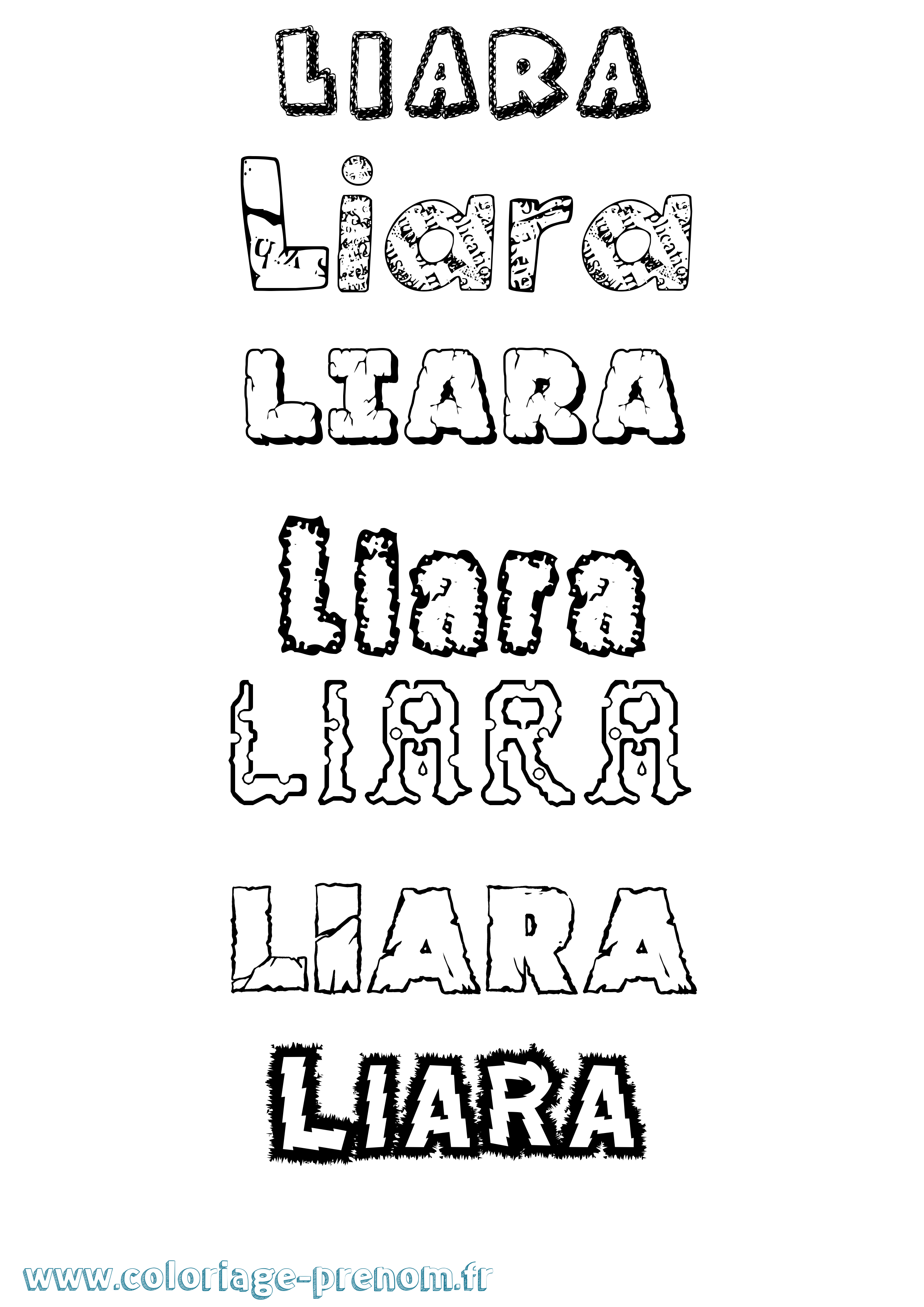 Coloriage Liara Destructuré Coloriage prénom Liara Destructuré