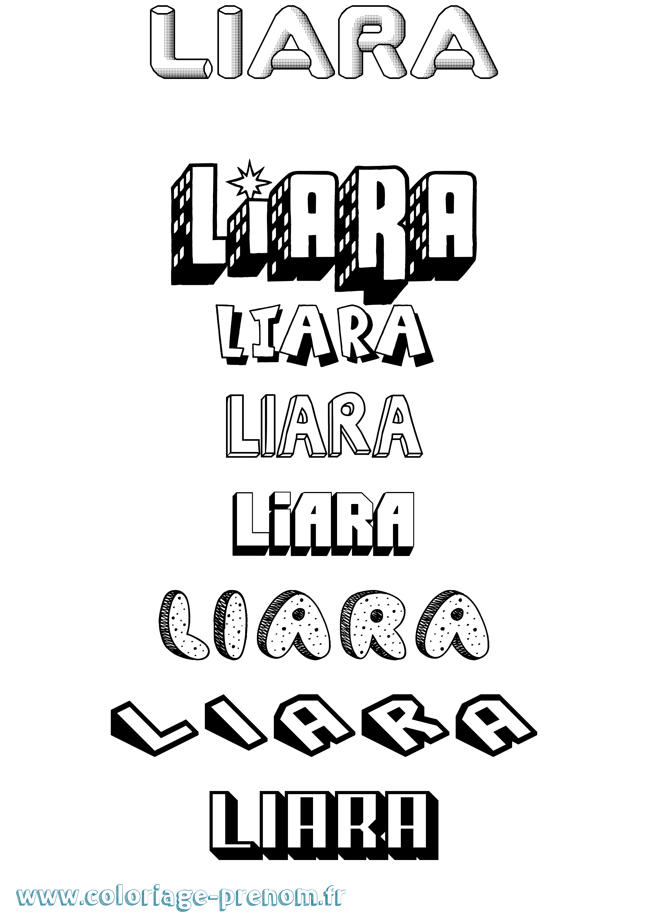 Coloriage Liara Effet 3D Coloriage prénom Liara Effet 3D