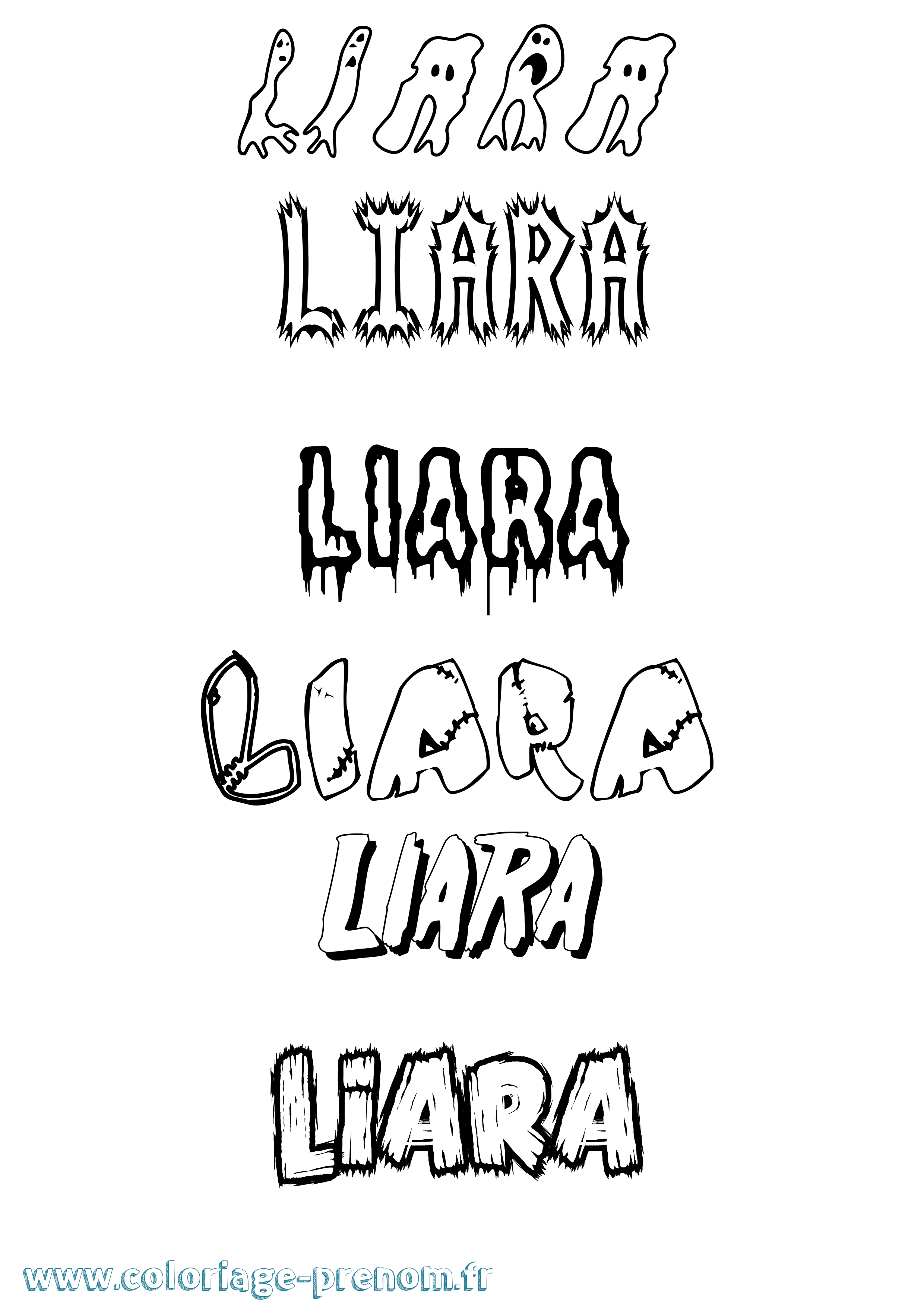 Coloriage Liara Frisson Coloriage prénom Liara Frisson