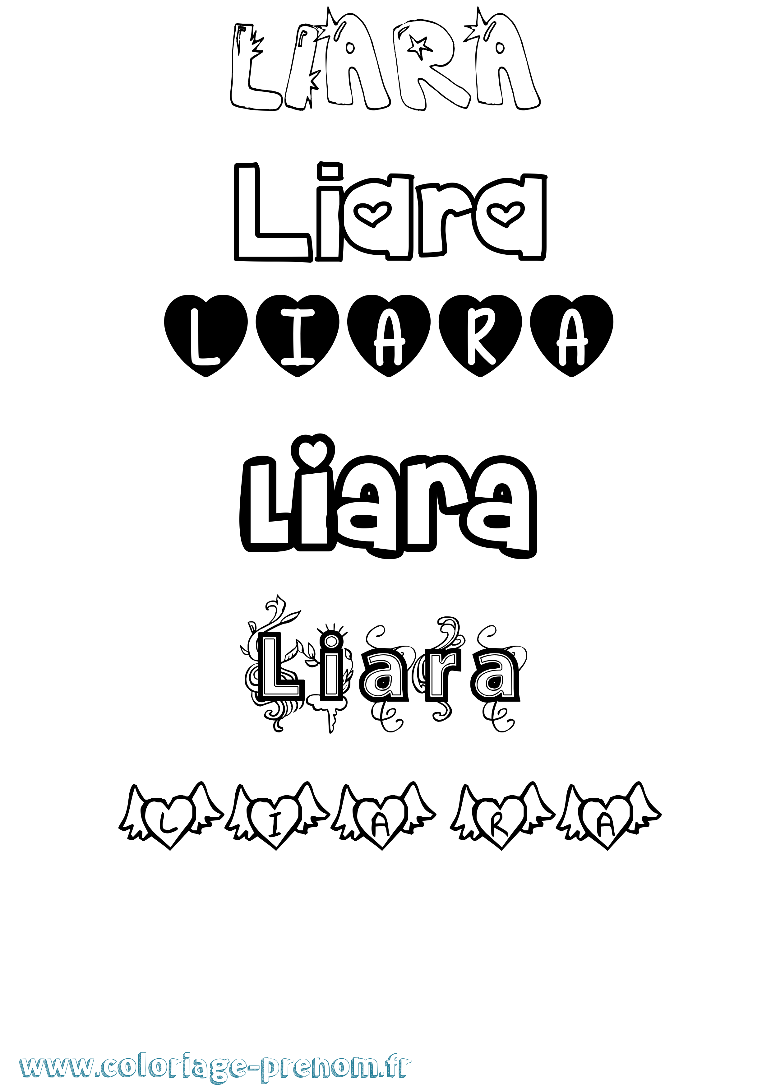 Coloriage Liara Girly Coloriage prénom Liara Girly