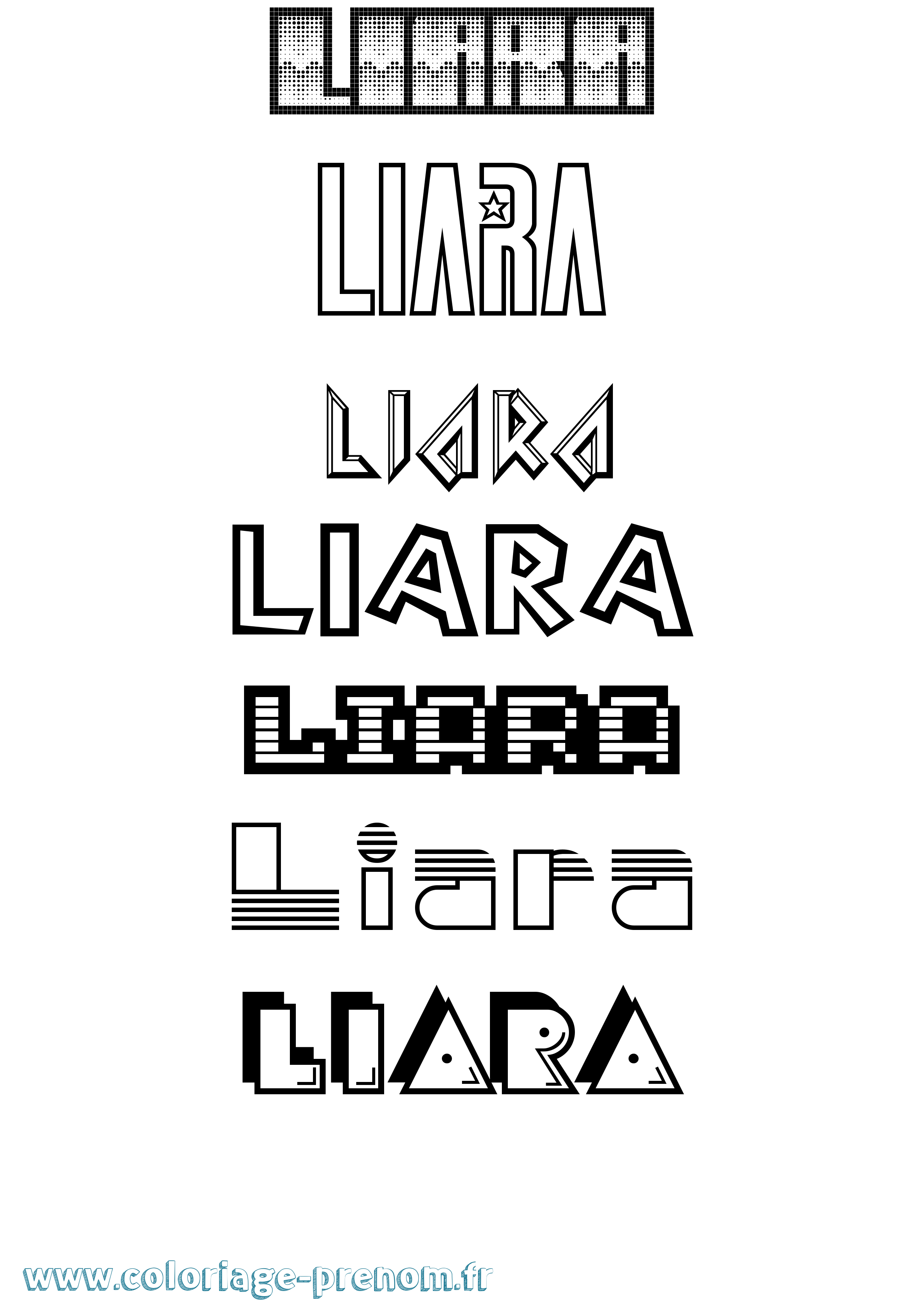 Coloriage Liara Jeux Vidéos Coloriage prénom Liara Jeux Vidéos