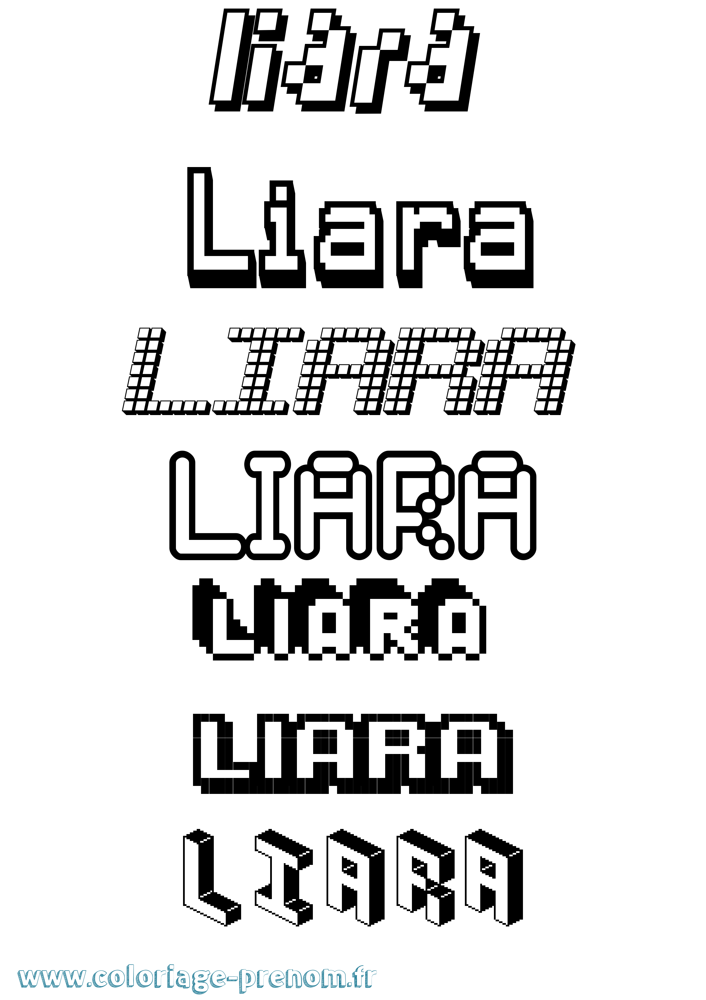 Coloriage Liara Pixel Coloriage prénom Liara Pixel