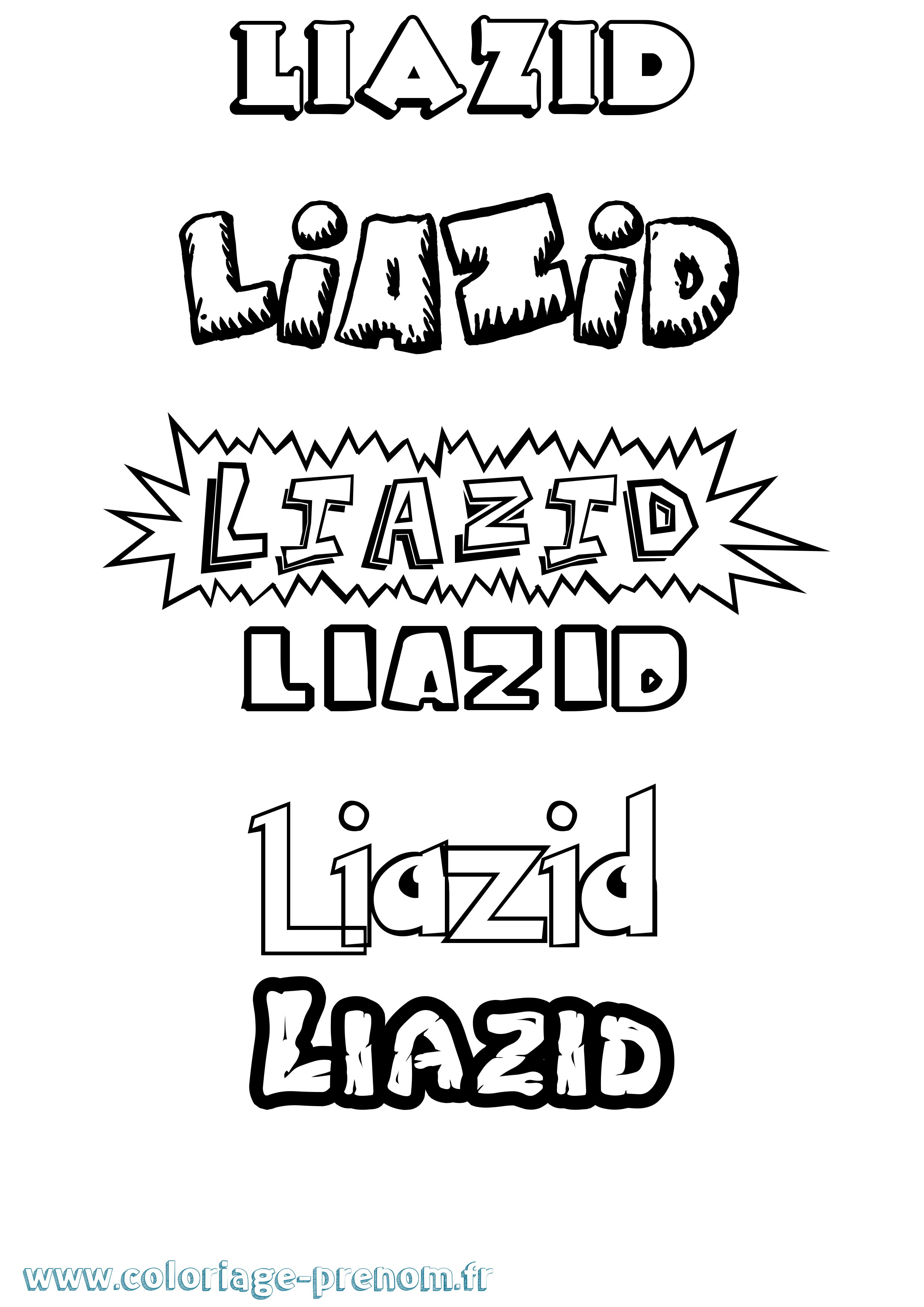 Coloriage Liazid Dessin Animé Coloriage prénom Liazid Dessin Animé