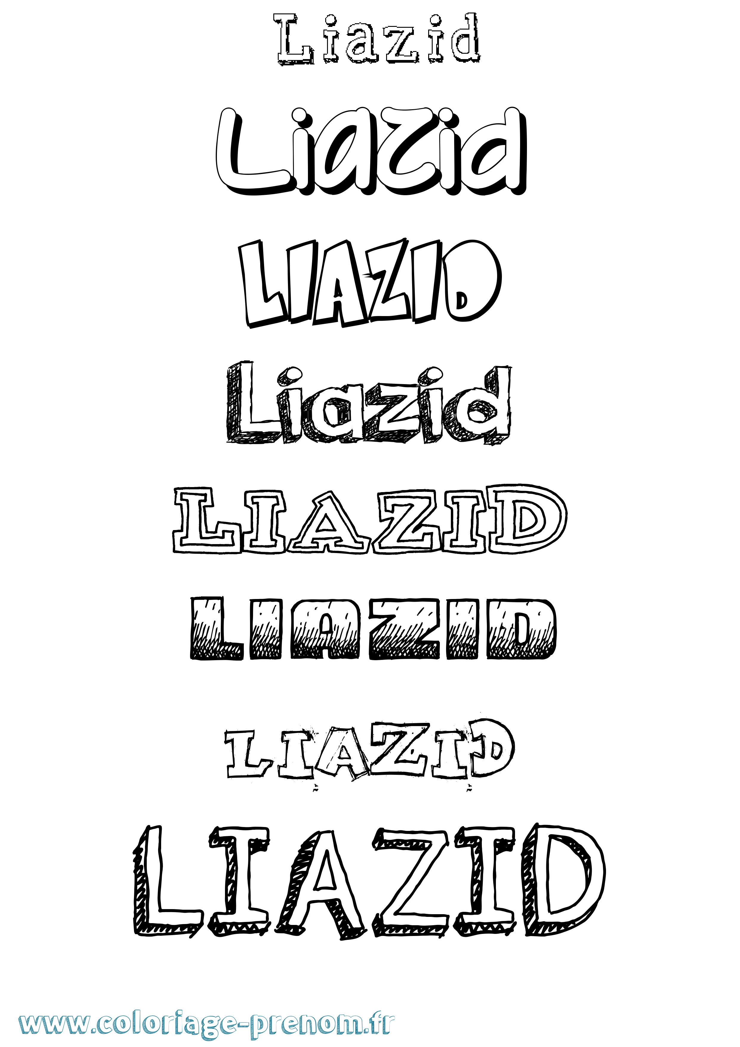 Coloriage Liazid Dessiné Coloriage prénom Liazid Dessiné