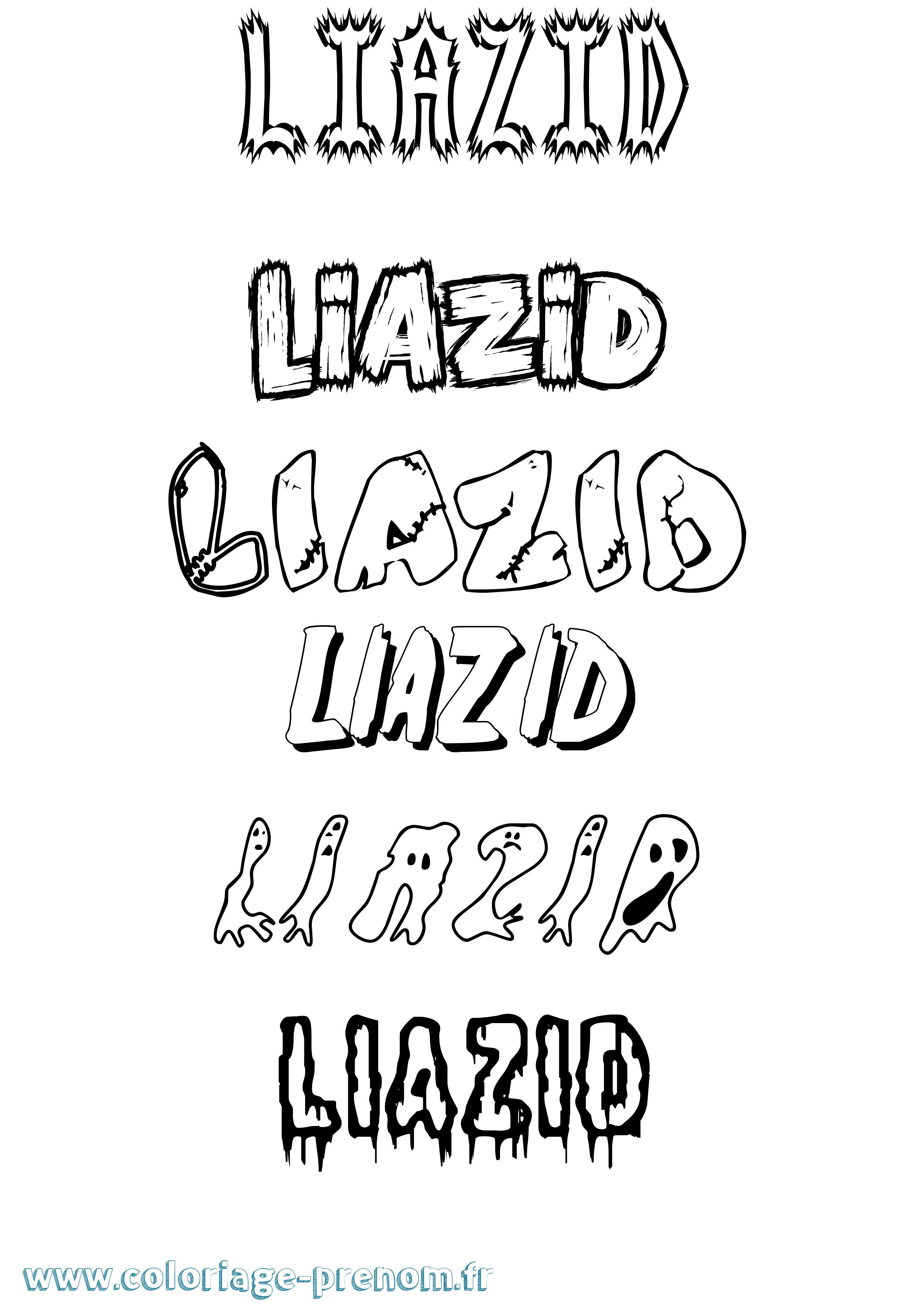 Coloriage Liazid Frisson Coloriage prénom Liazid Frisson