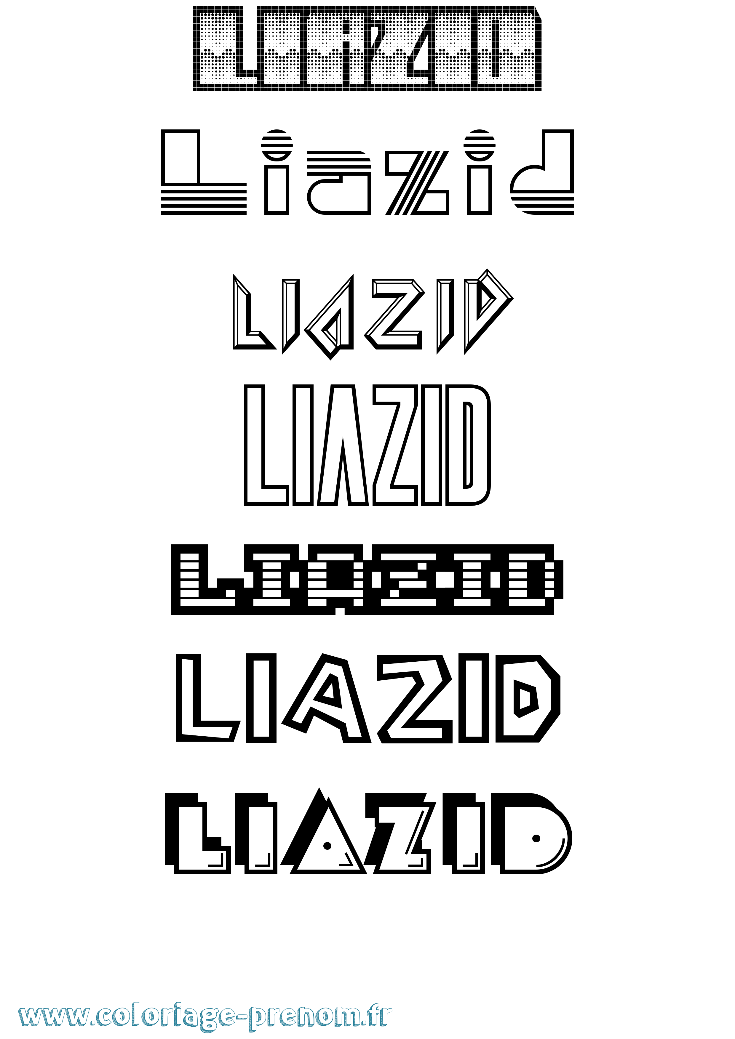 Coloriage Liazid Jeux Vidéos Coloriage prénom Liazid Jeux Vidéos