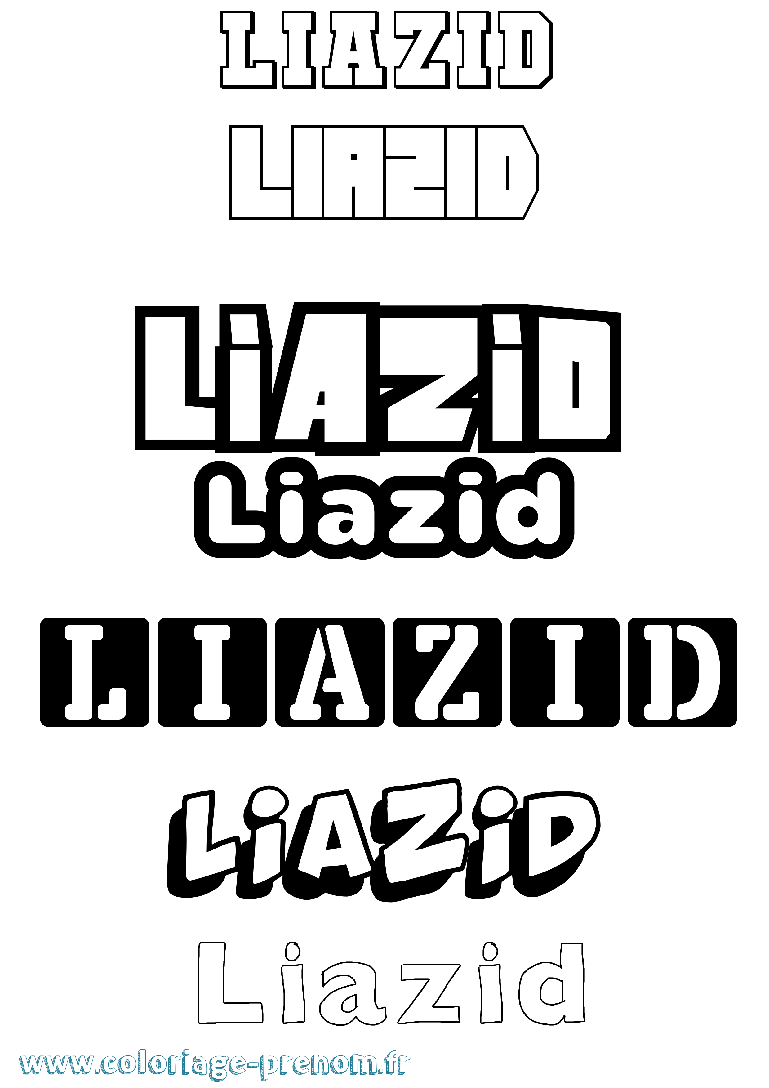 Coloriage Liazid Simple Coloriage prénom Liazid Simple