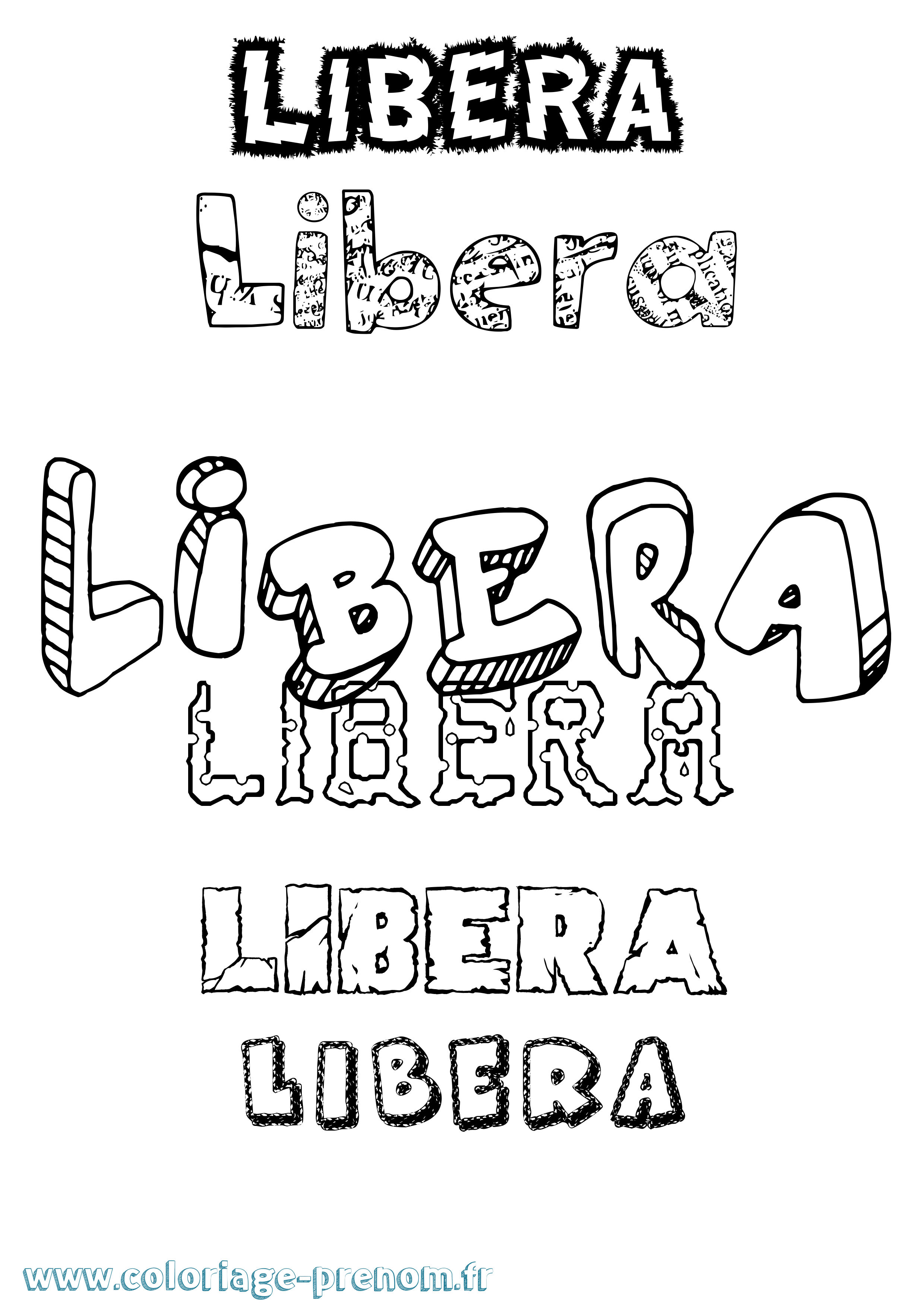 Coloriage Libera Destructuré Coloriage prénom Libera Destructuré