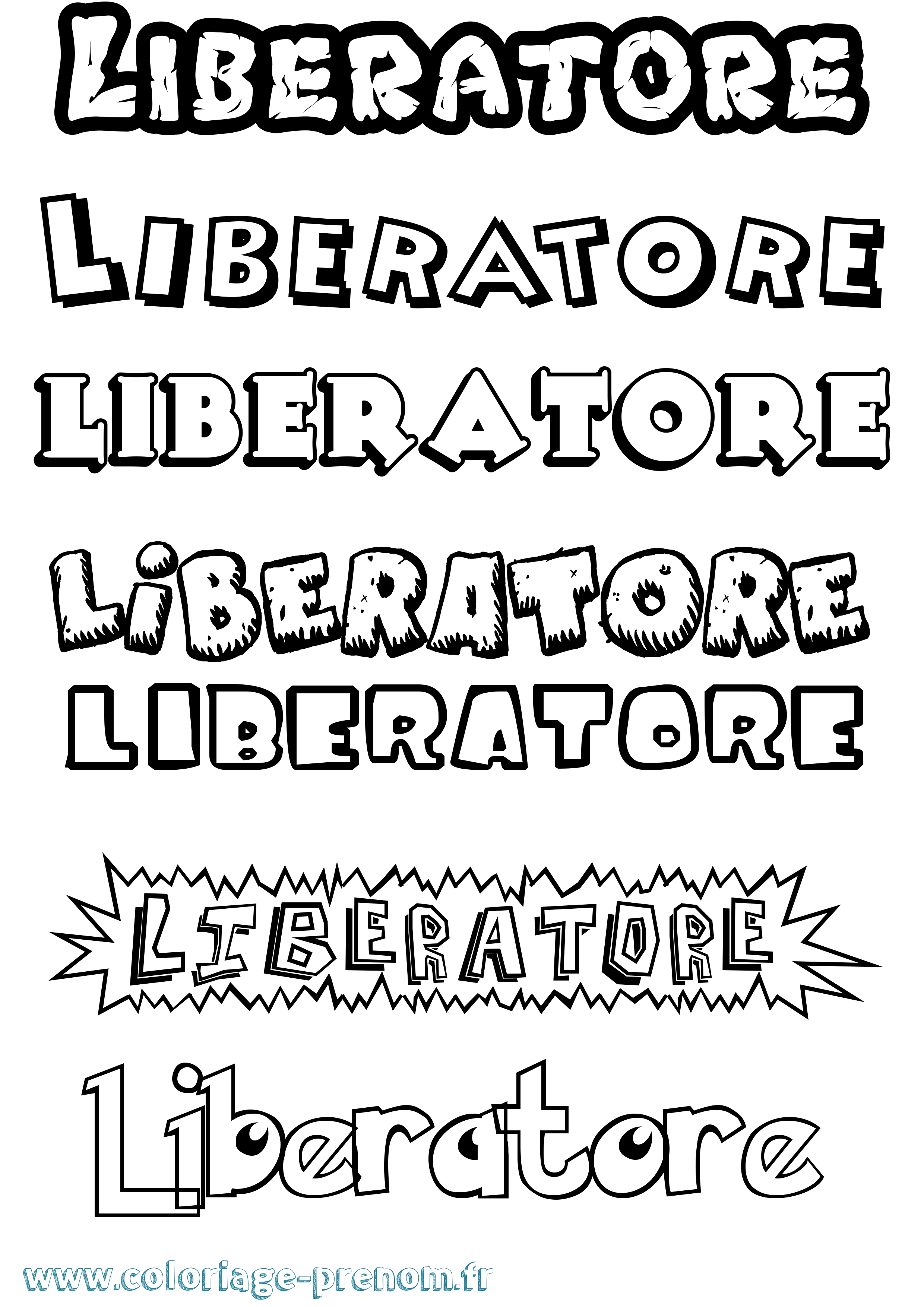 Coloriage Liberatore Dessin Animé Coloriage prénom Liberatore Dessin Animé