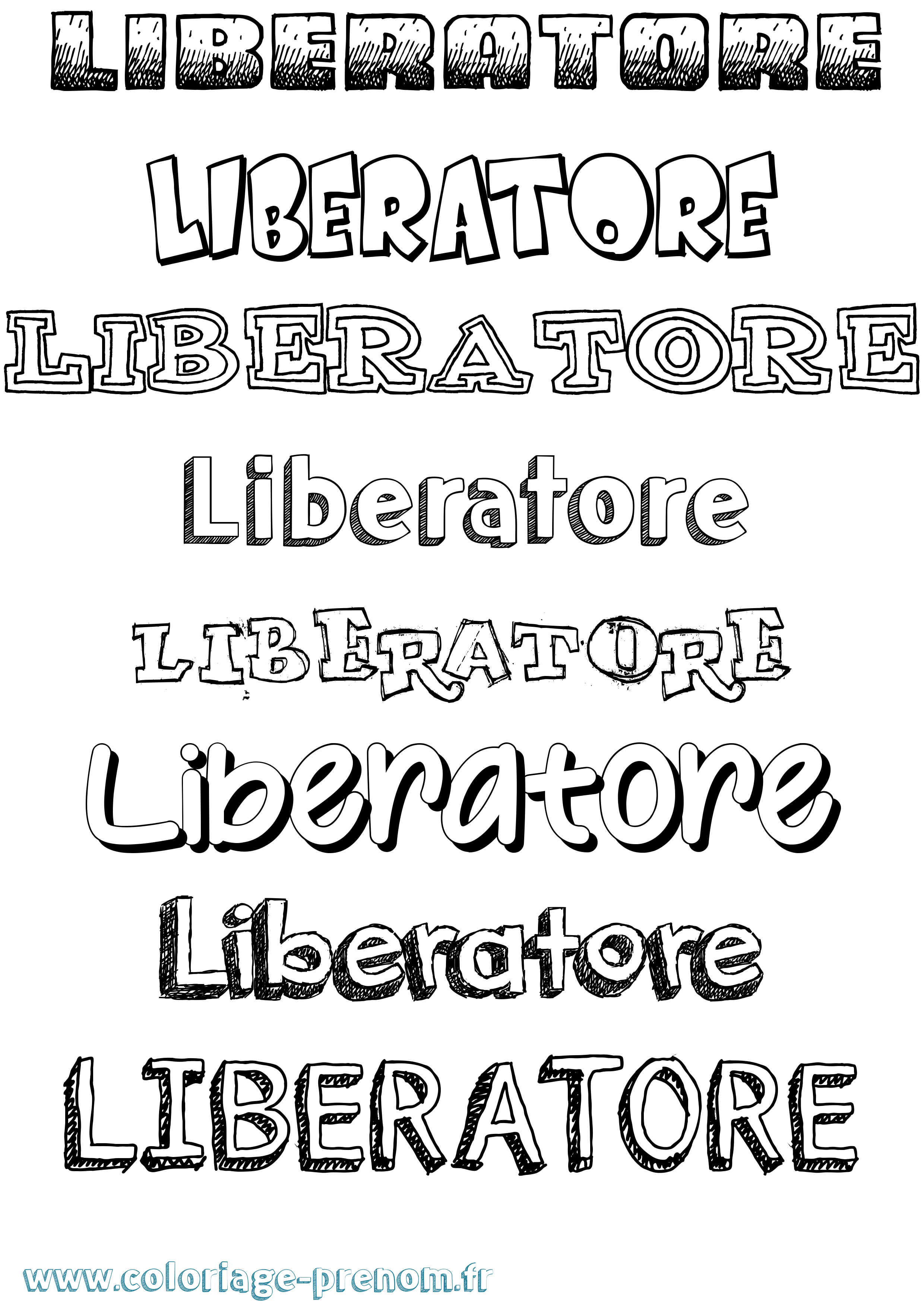 Coloriage Liberatore Dessiné Coloriage prénom Liberatore Dessiné