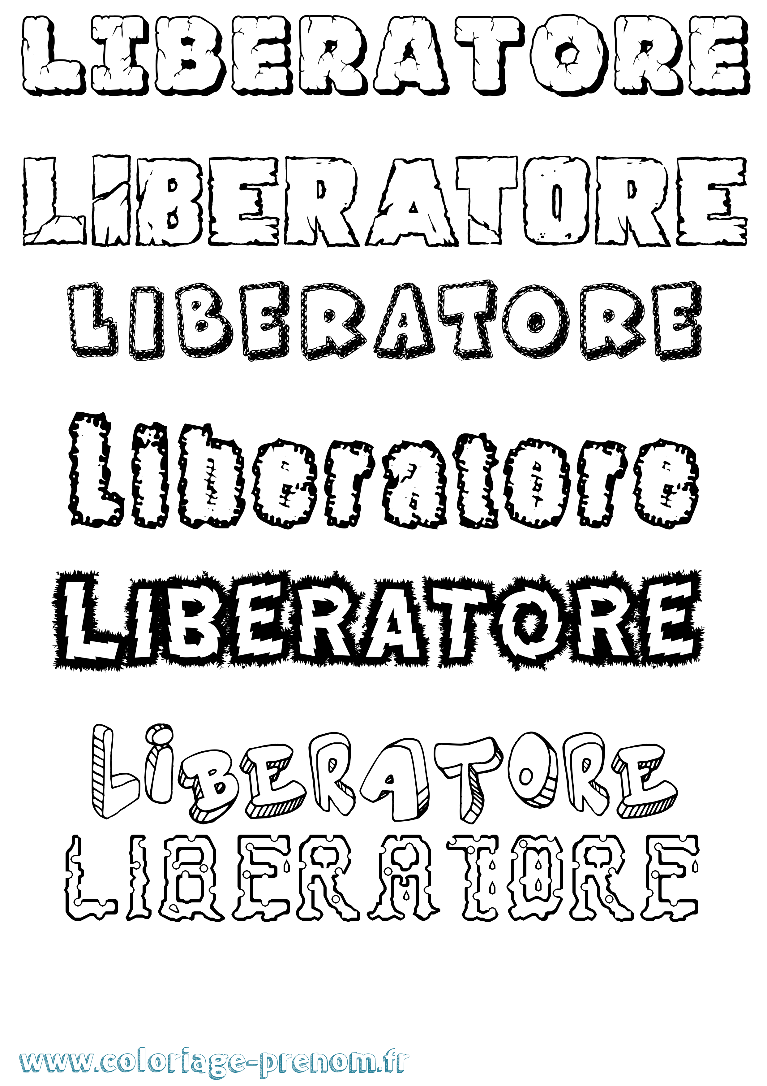 Coloriage Liberatore Destructuré Coloriage prénom Liberatore Destructuré
