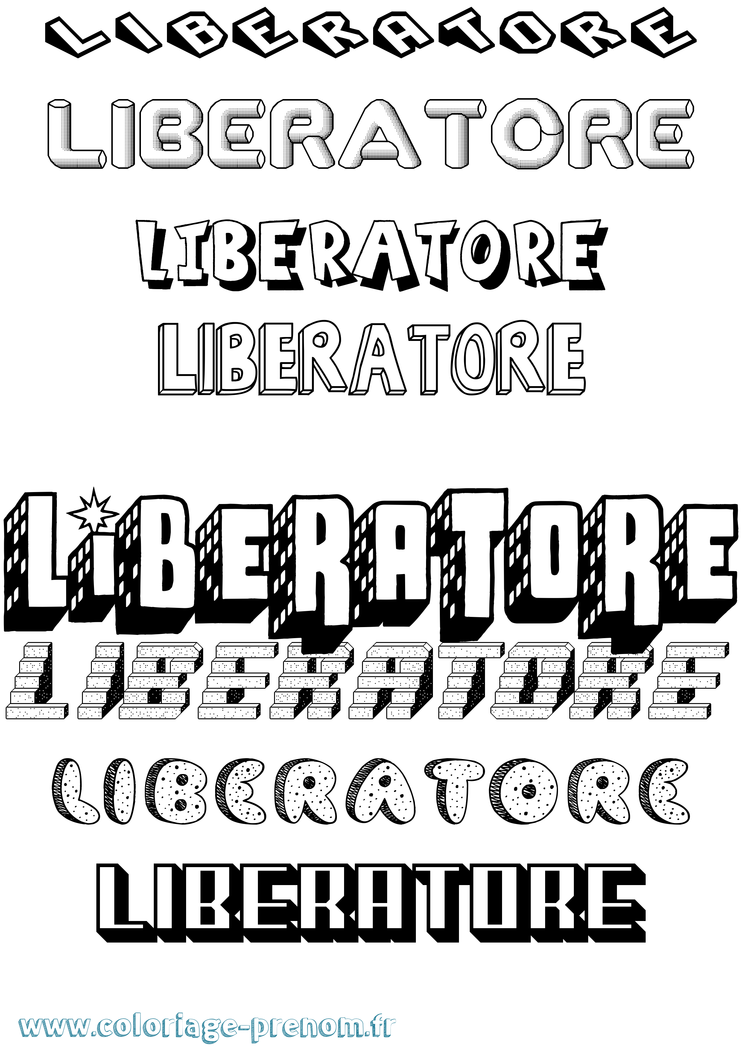 Coloriage Liberatore Effet 3D Coloriage prénom Liberatore Effet 3D