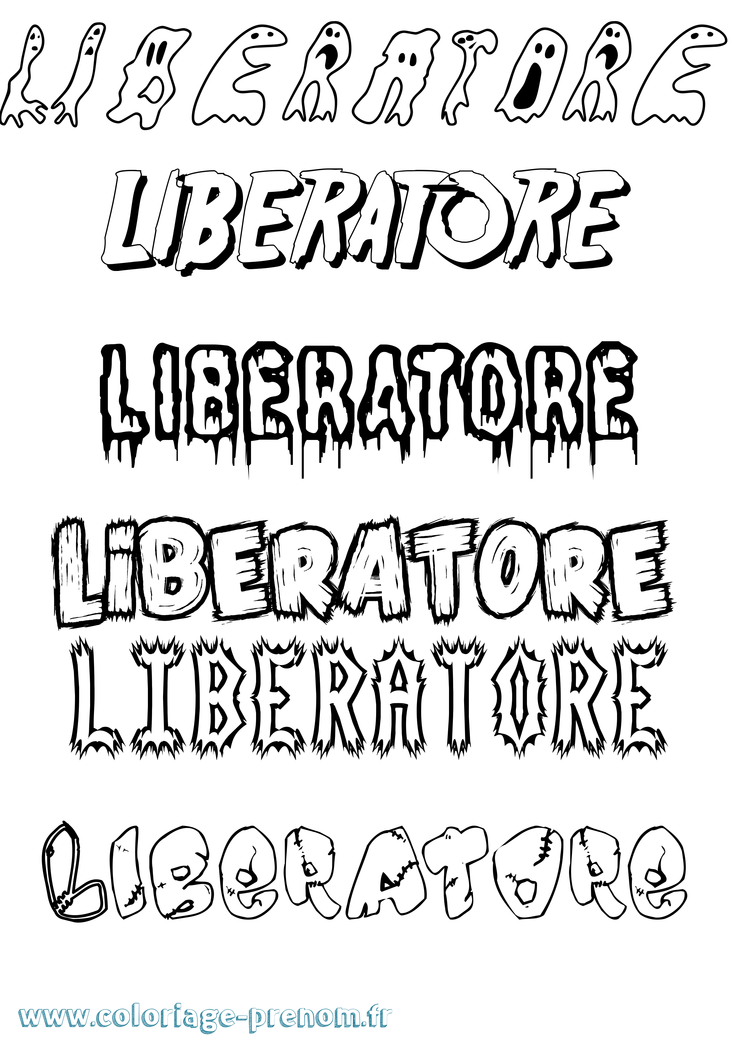 Coloriage Liberatore Frisson Coloriage prénom Liberatore Frisson