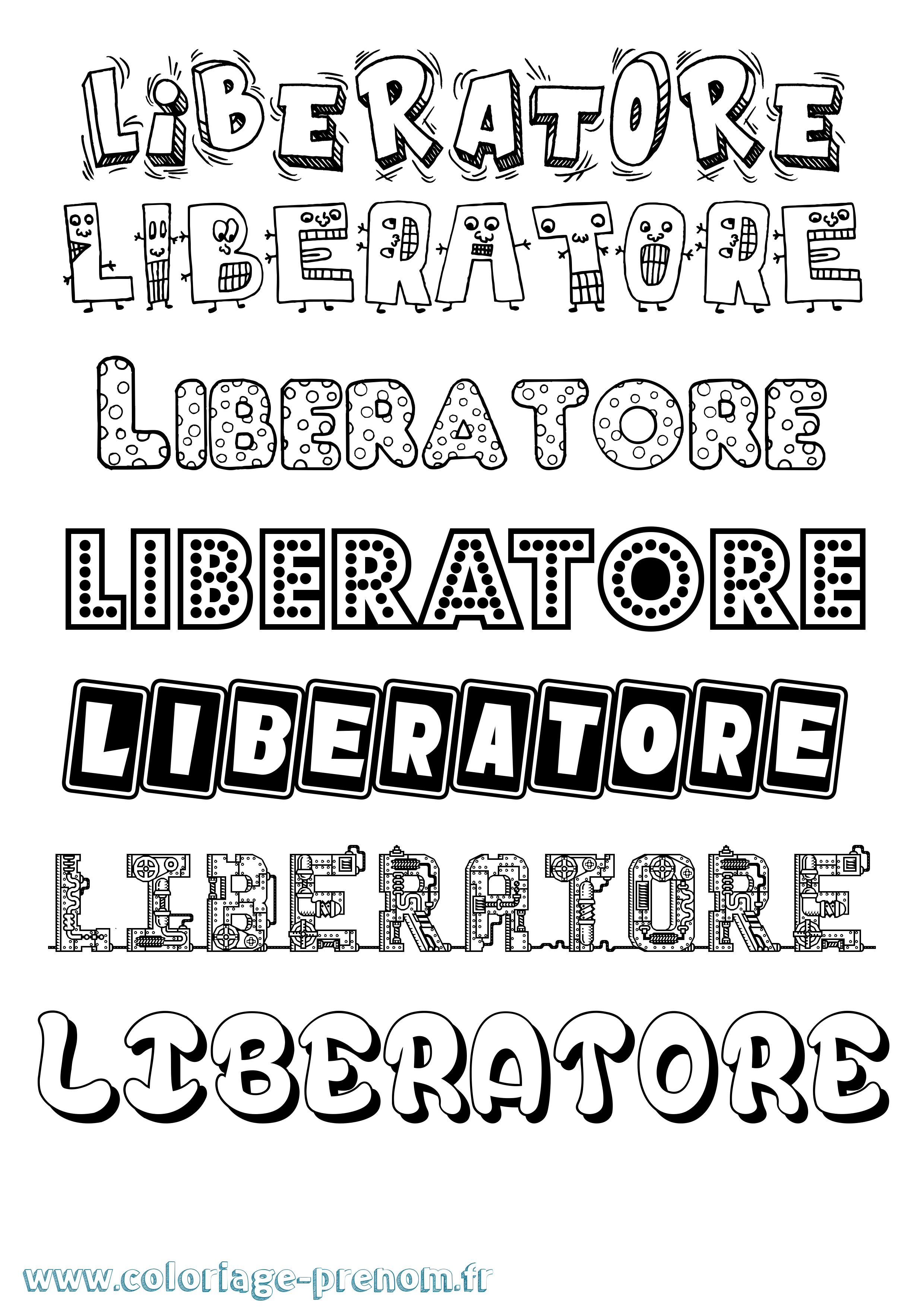 Coloriage Liberatore Fun Coloriage prénom Liberatore Fun