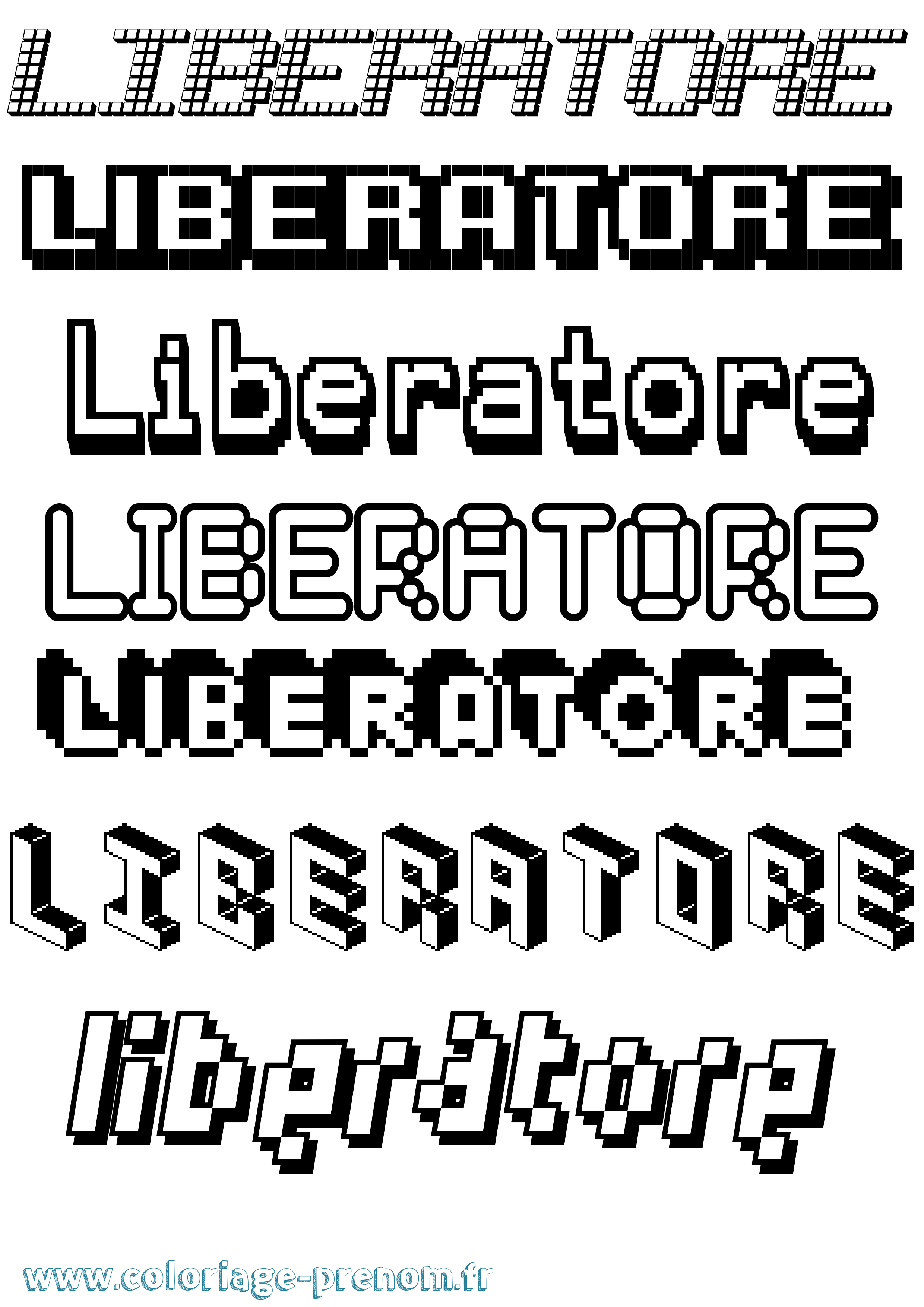 Coloriage Liberatore Pixel Coloriage prénom Liberatore Pixel