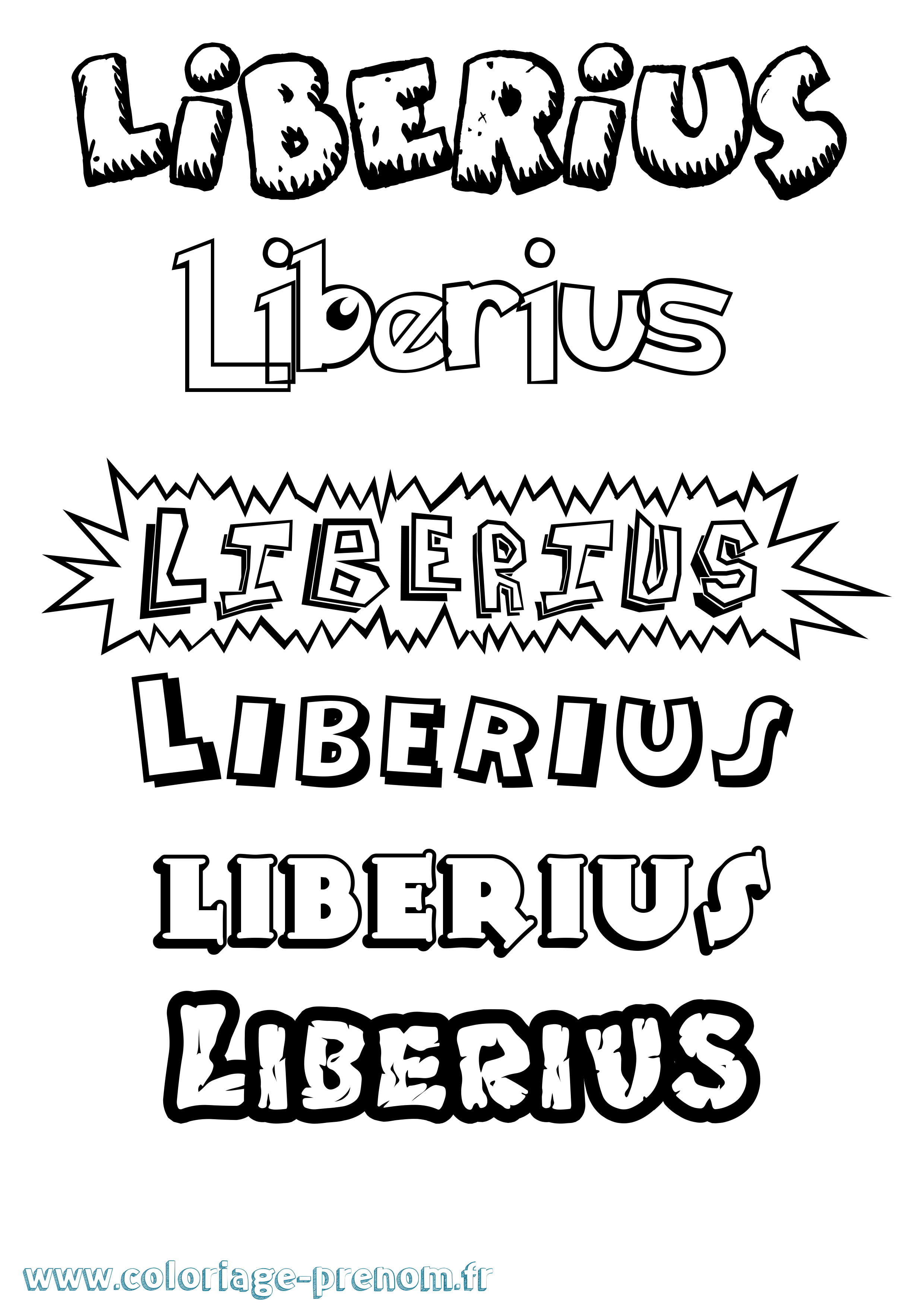 Coloriage Liberius Dessin Animé Coloriage prénom Liberius Dessin Animé