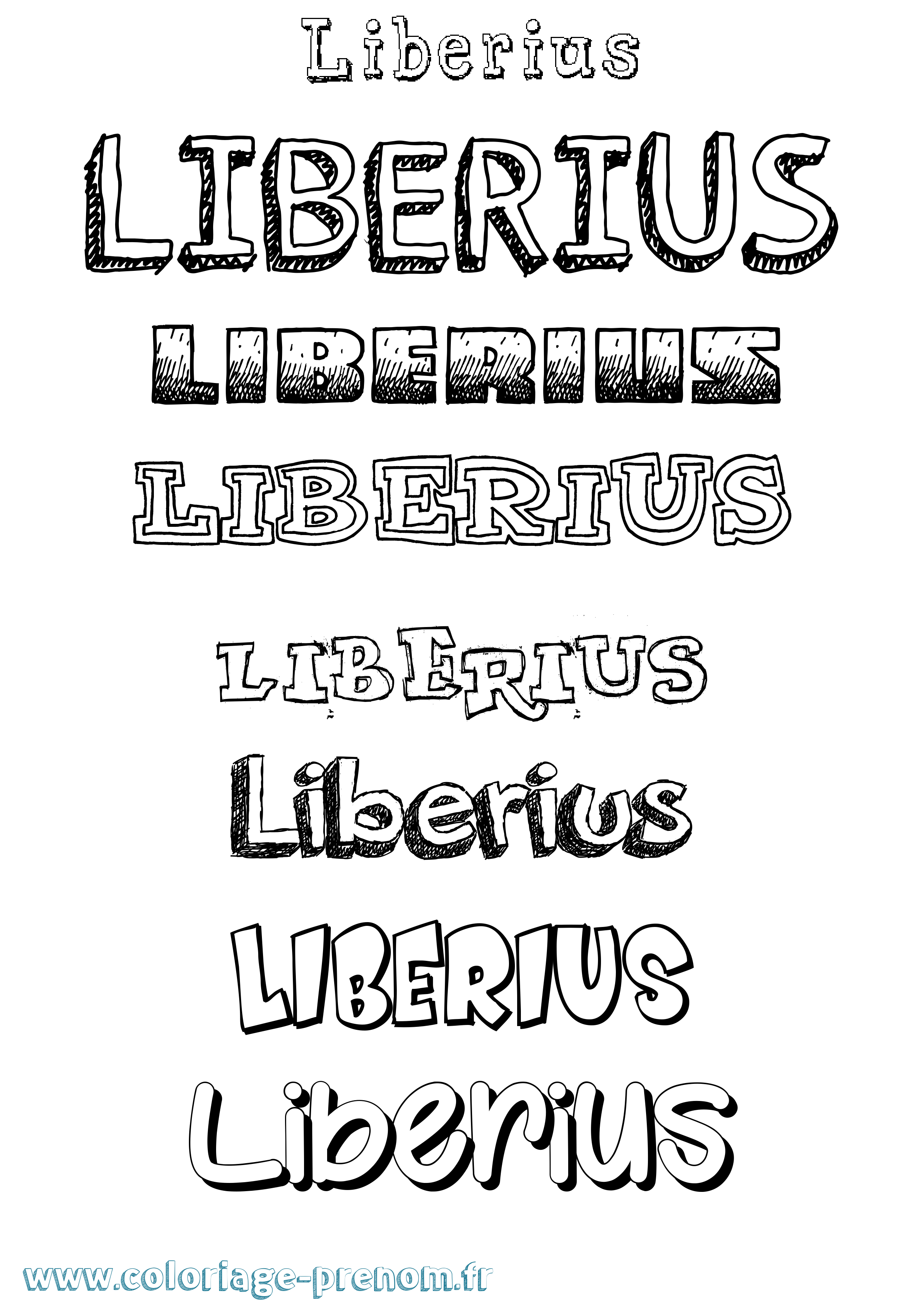 Coloriage Liberius Dessiné Coloriage prénom Liberius Dessiné