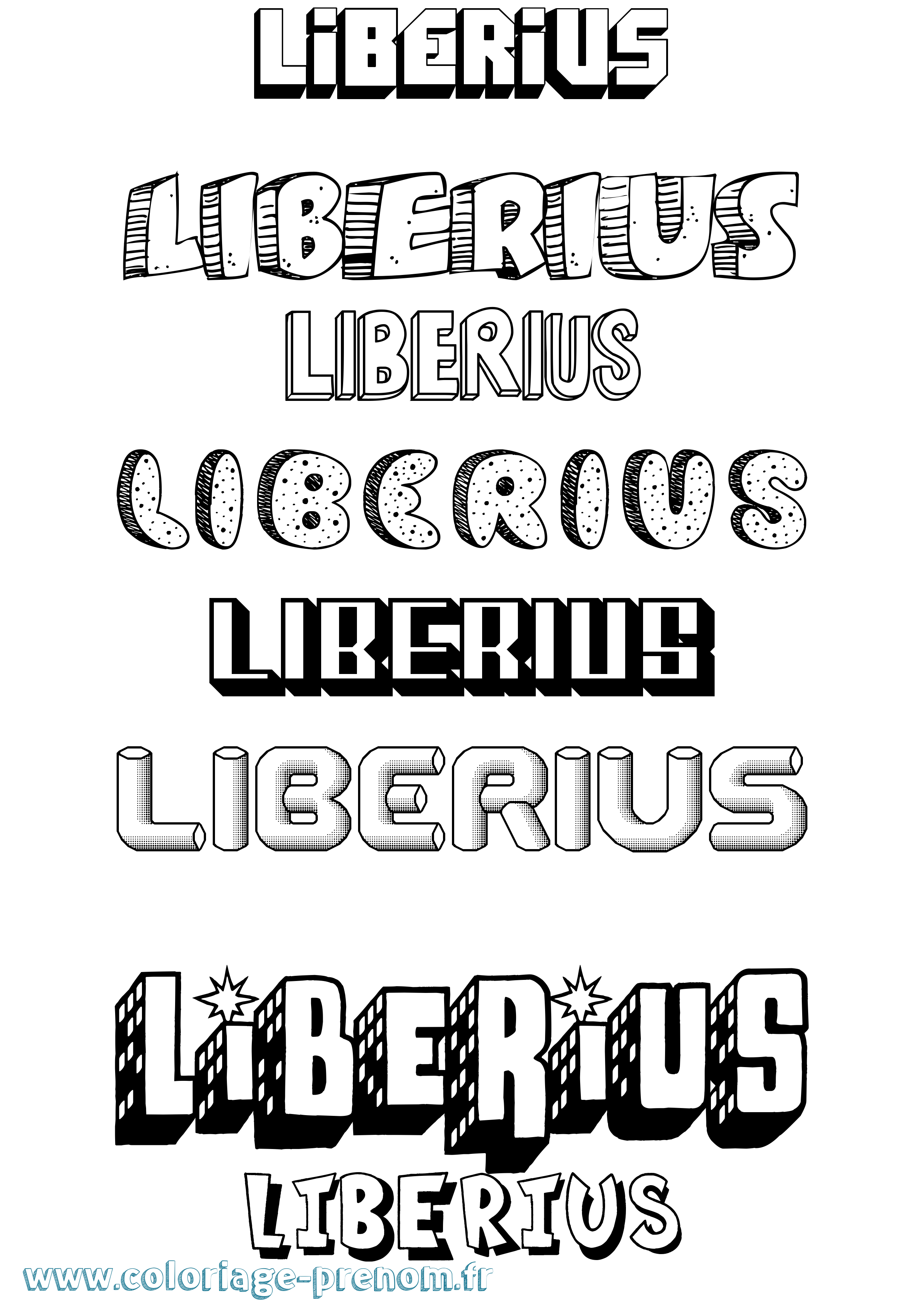 Coloriage Liberius Effet 3D Coloriage prénom Liberius Effet 3D