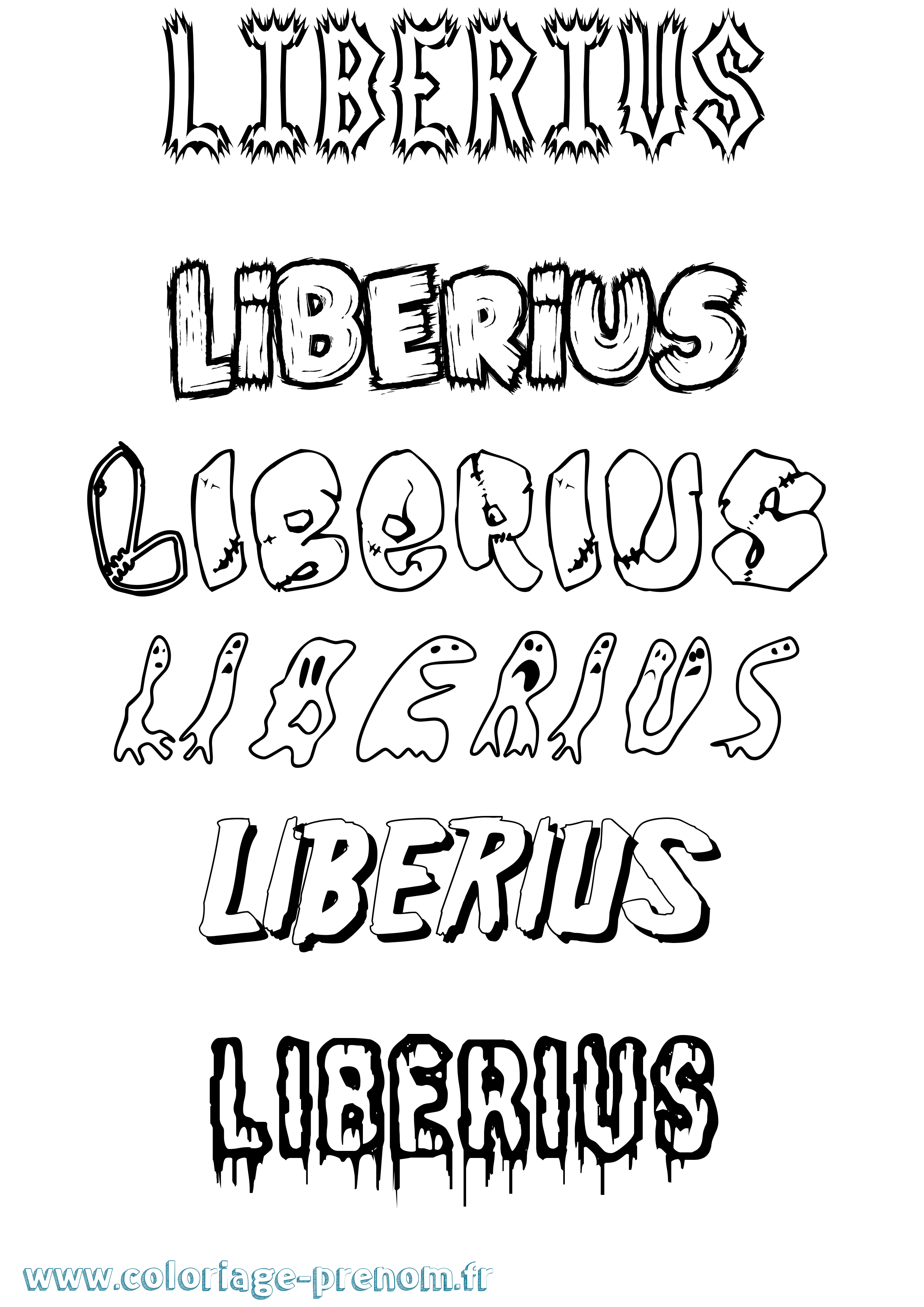 Coloriage Liberius Frisson Coloriage prénom Liberius Frisson