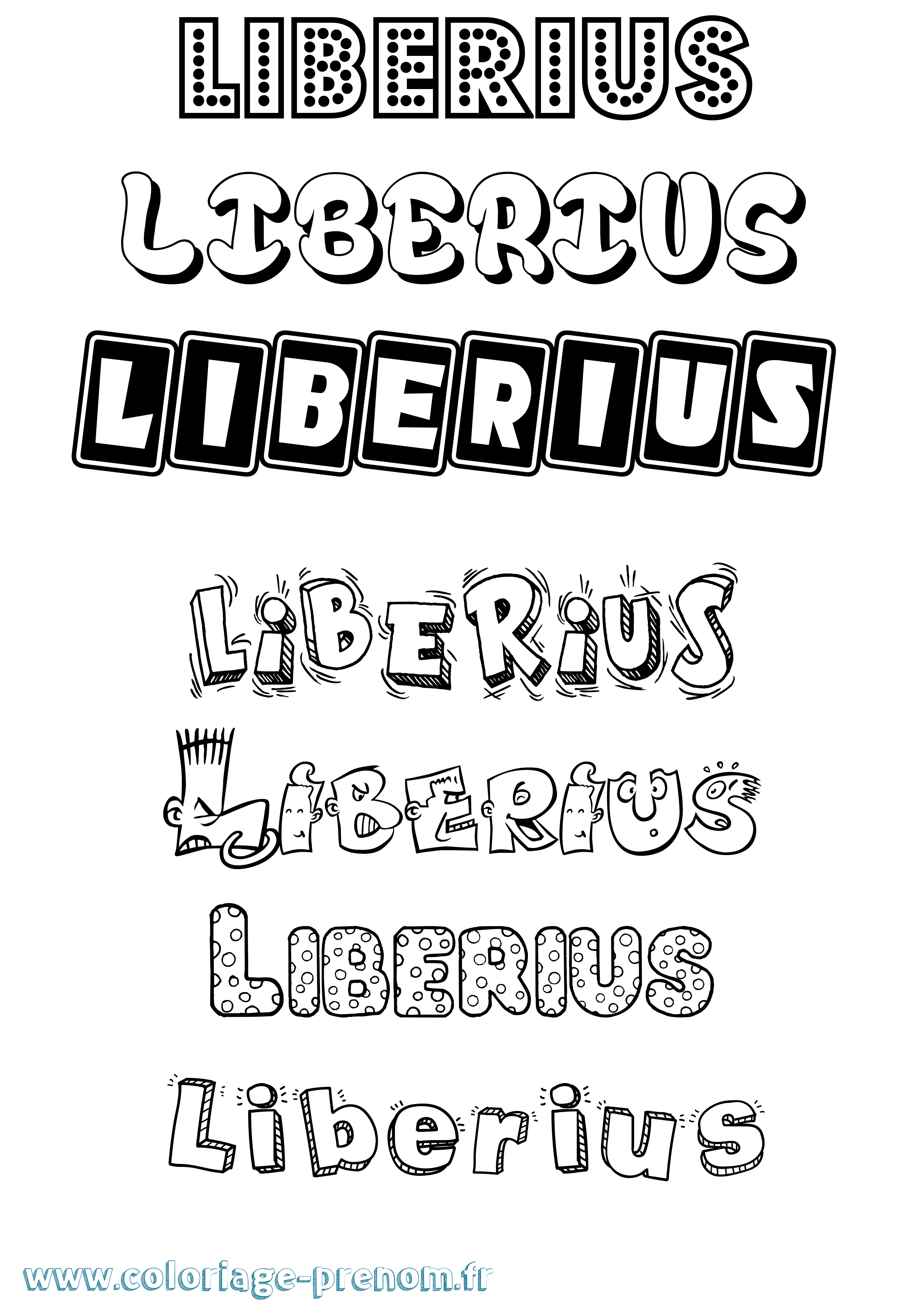 Coloriage Liberius Fun Coloriage prénom Liberius Fun