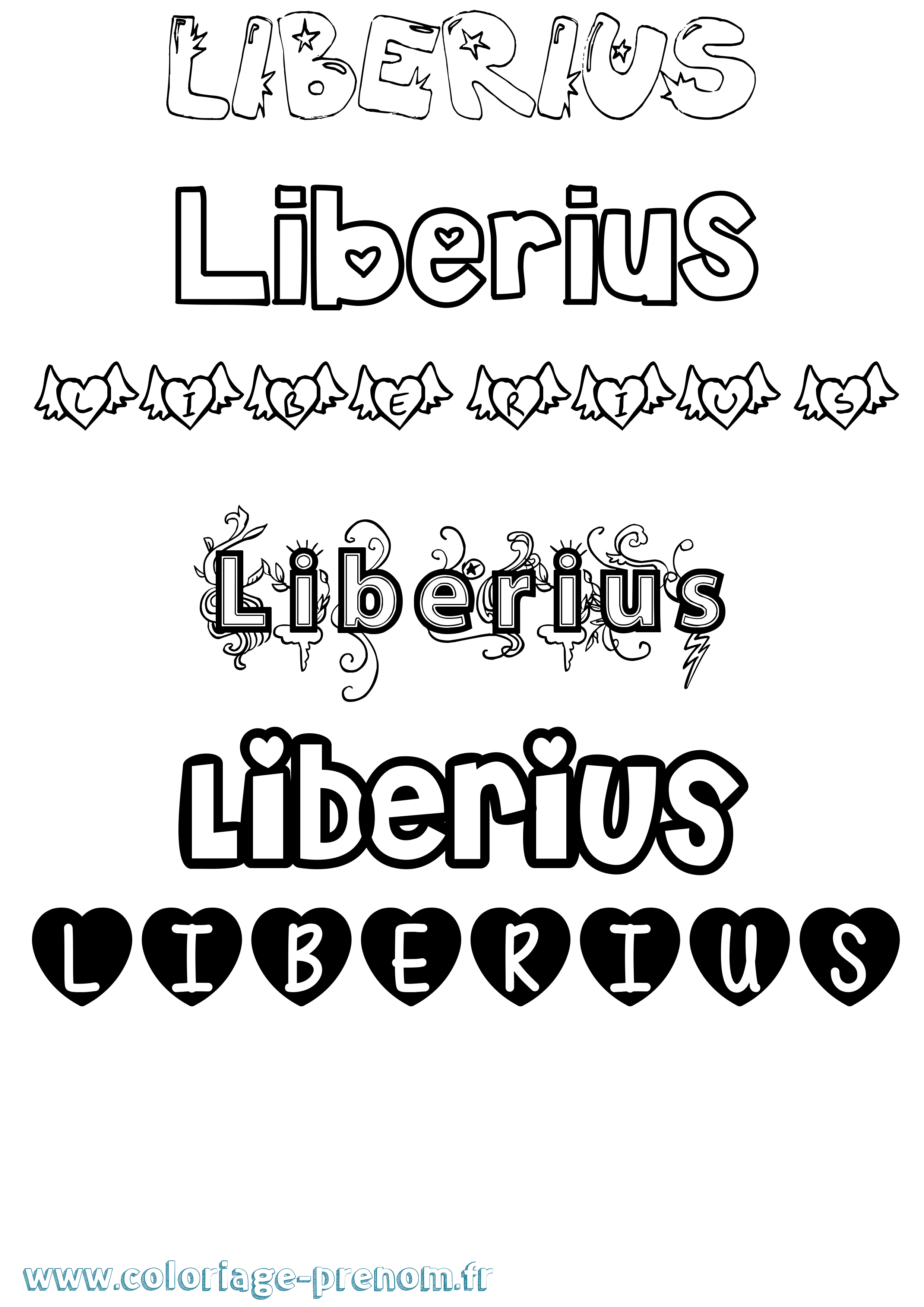 Coloriage Liberius Girly Coloriage prénom Liberius Girly