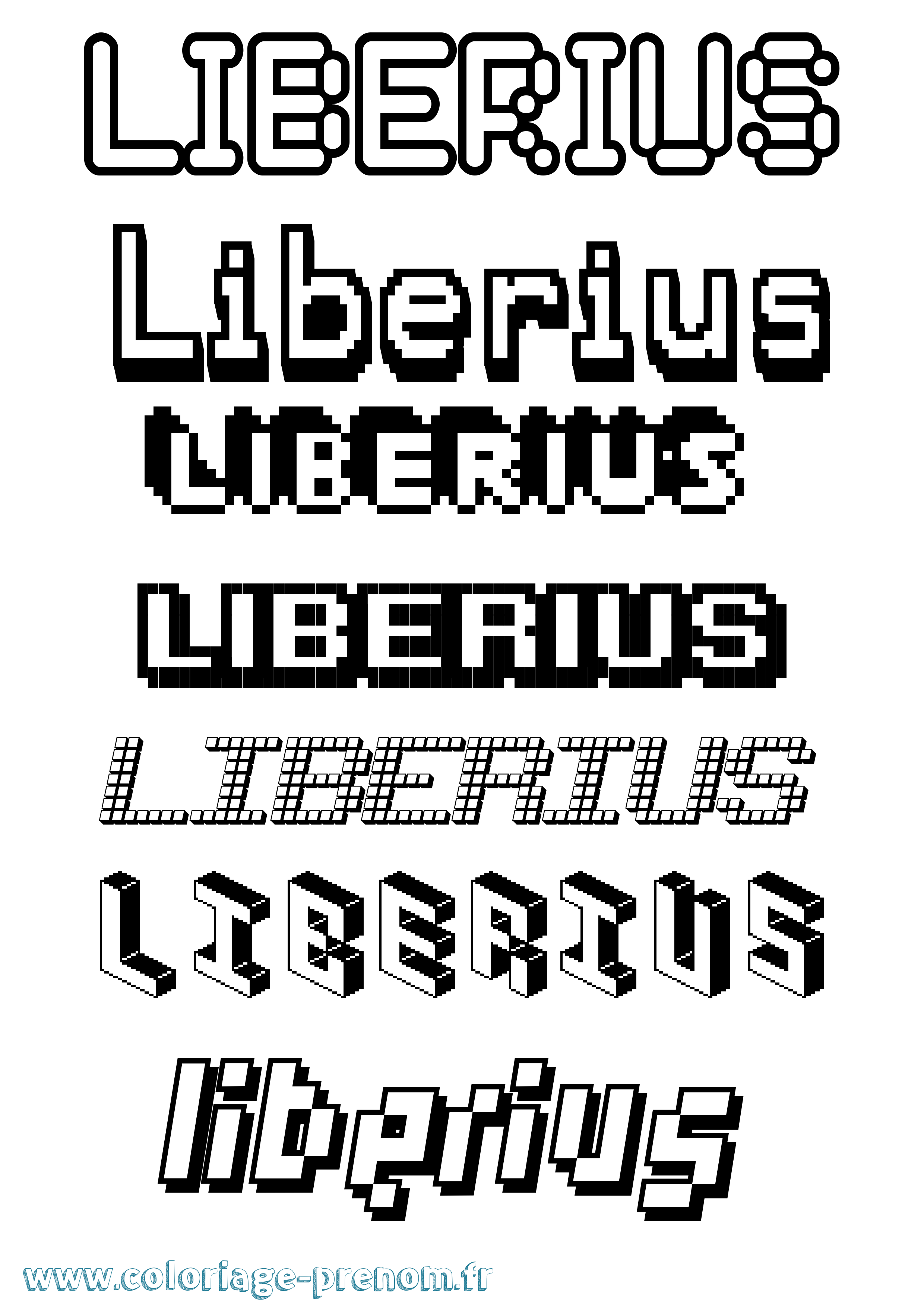 Coloriage Liberius Pixel Coloriage prénom Liberius Pixel