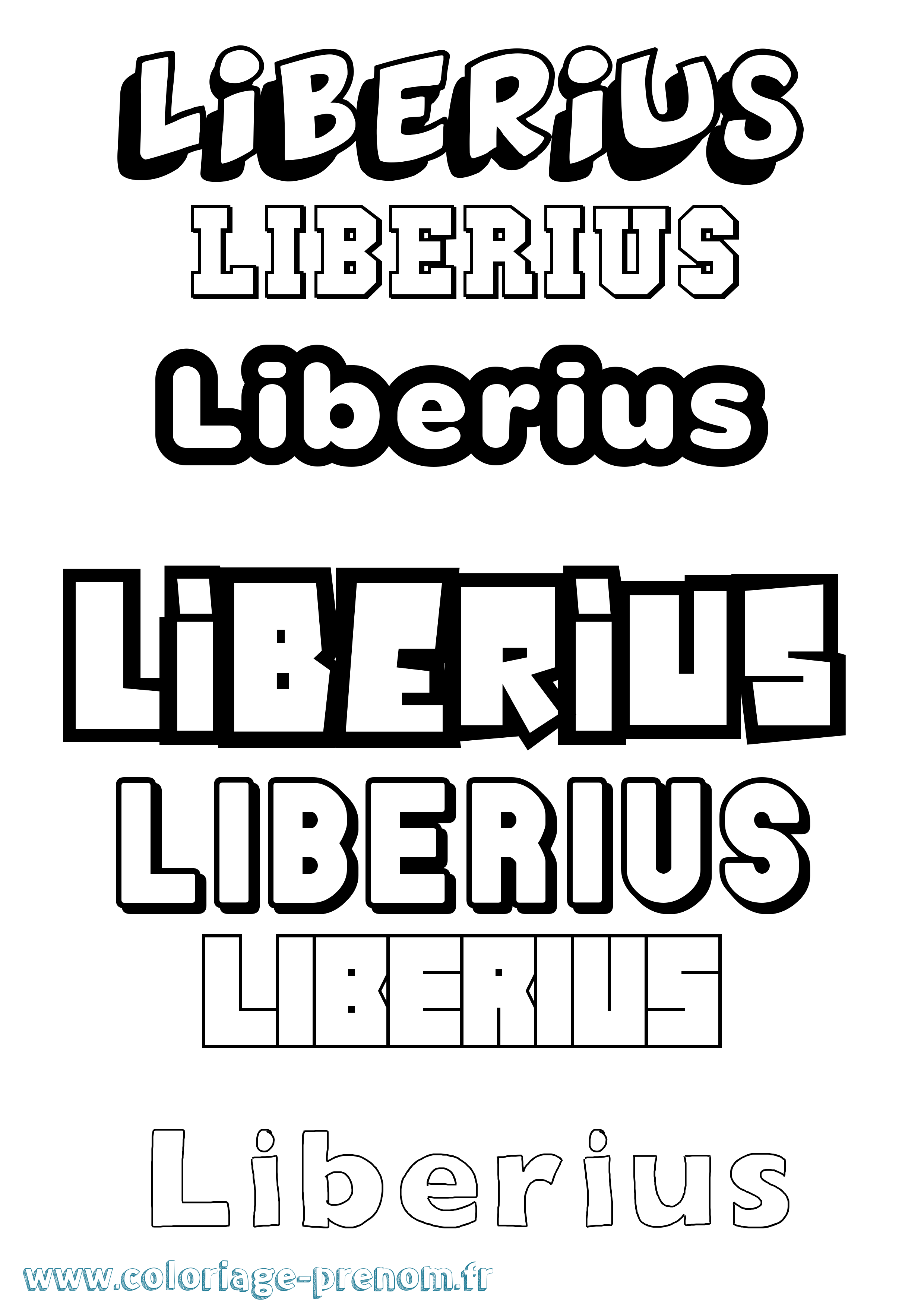 Coloriage Liberius Simple Coloriage prénom Liberius Simple