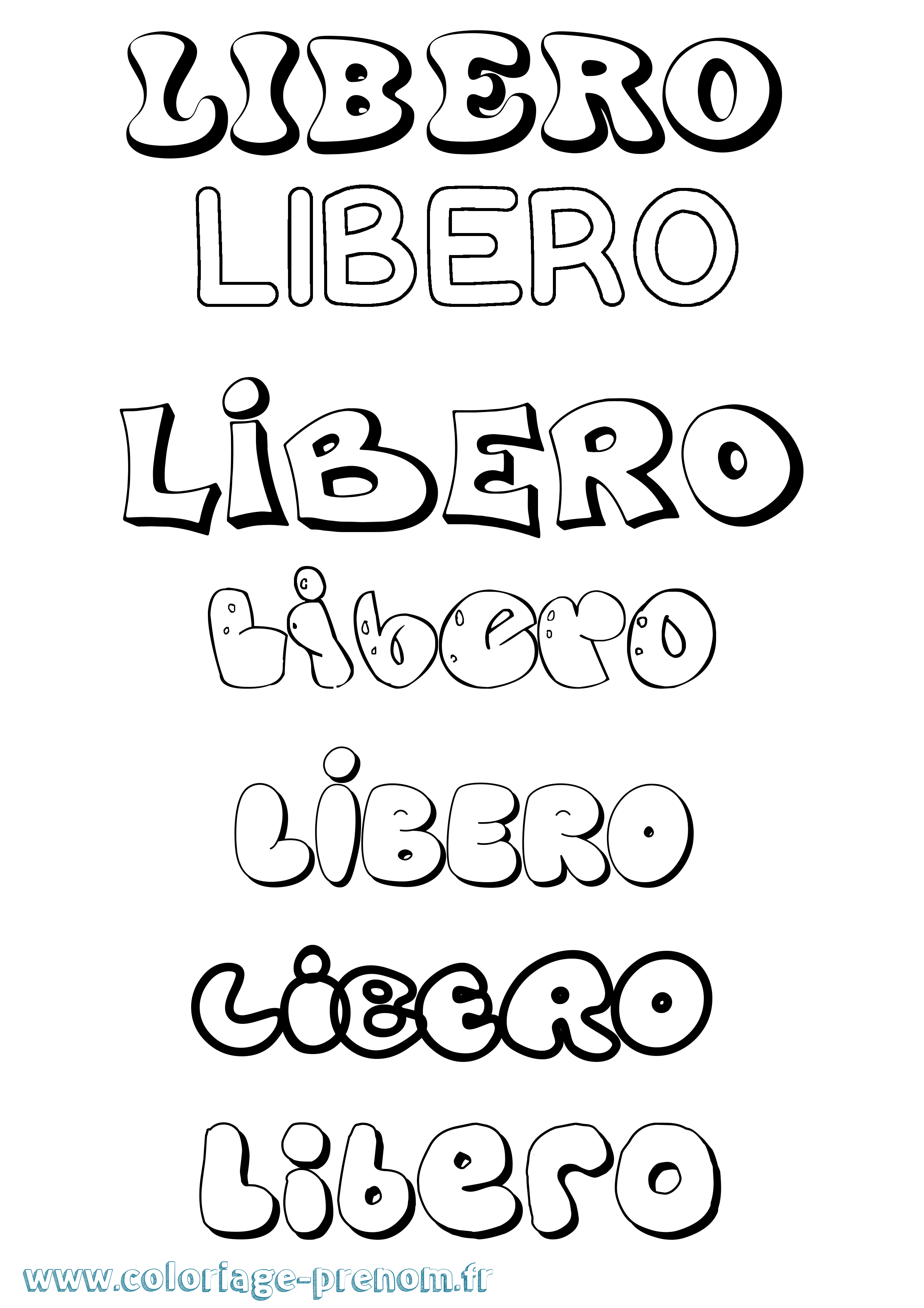 Coloriage Libero Bubble Coloriage prénom Libero Bubble