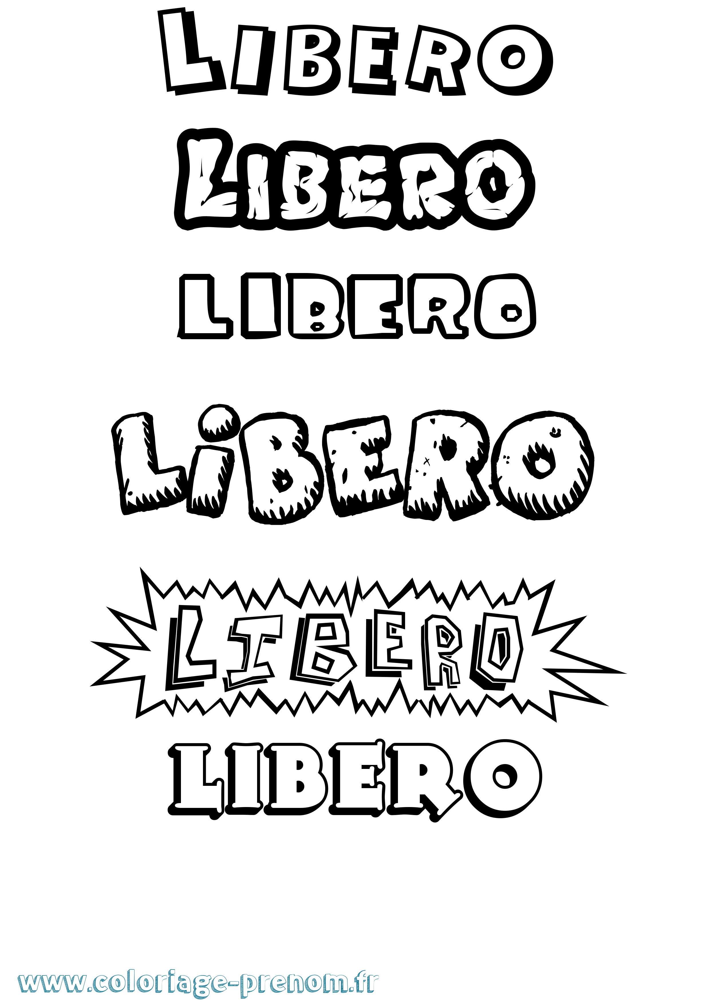 Coloriage Libero Dessin Animé Coloriage prénom Libero Dessin Animé