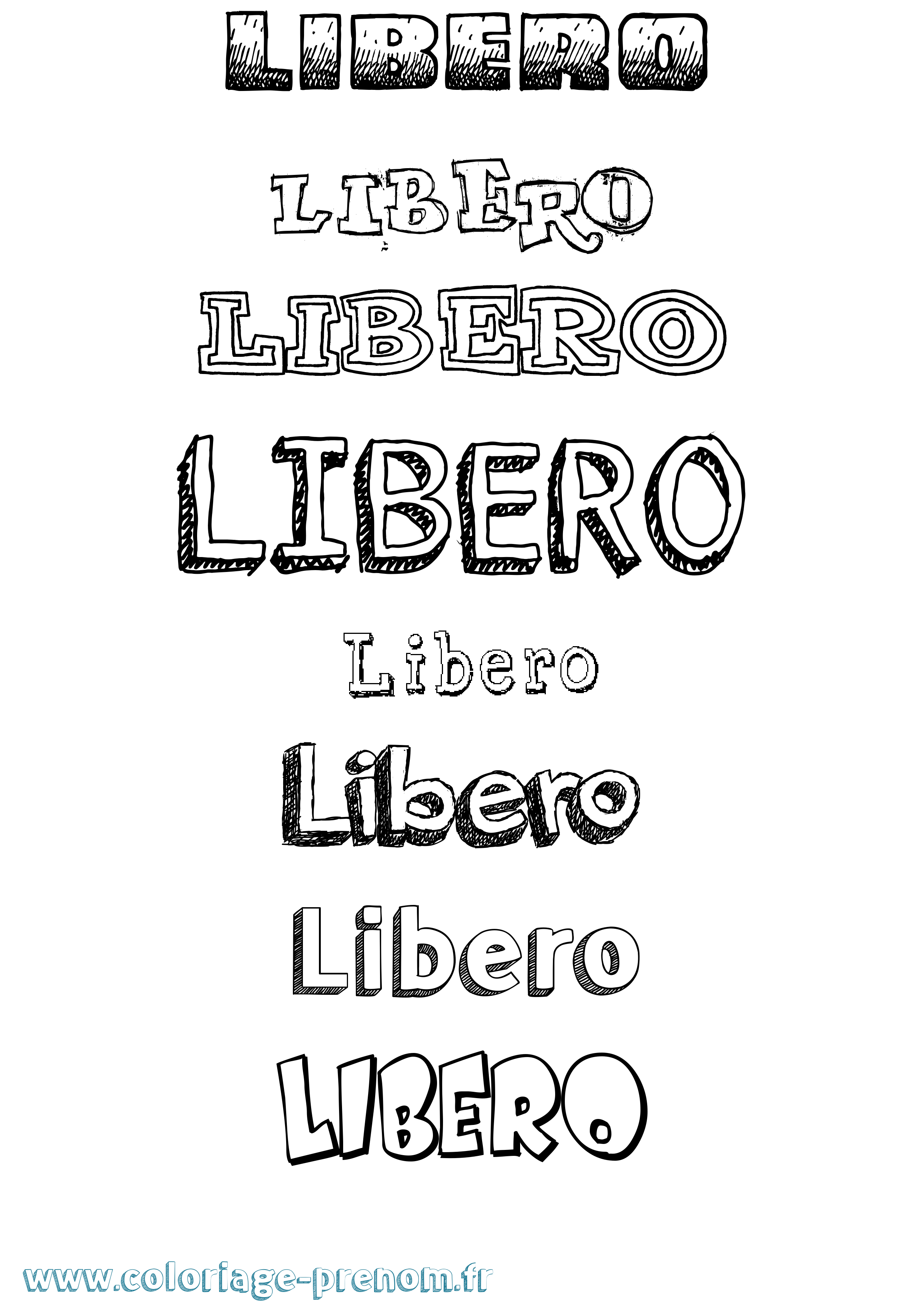 Coloriage Libero Dessiné Coloriage prénom Libero Dessiné