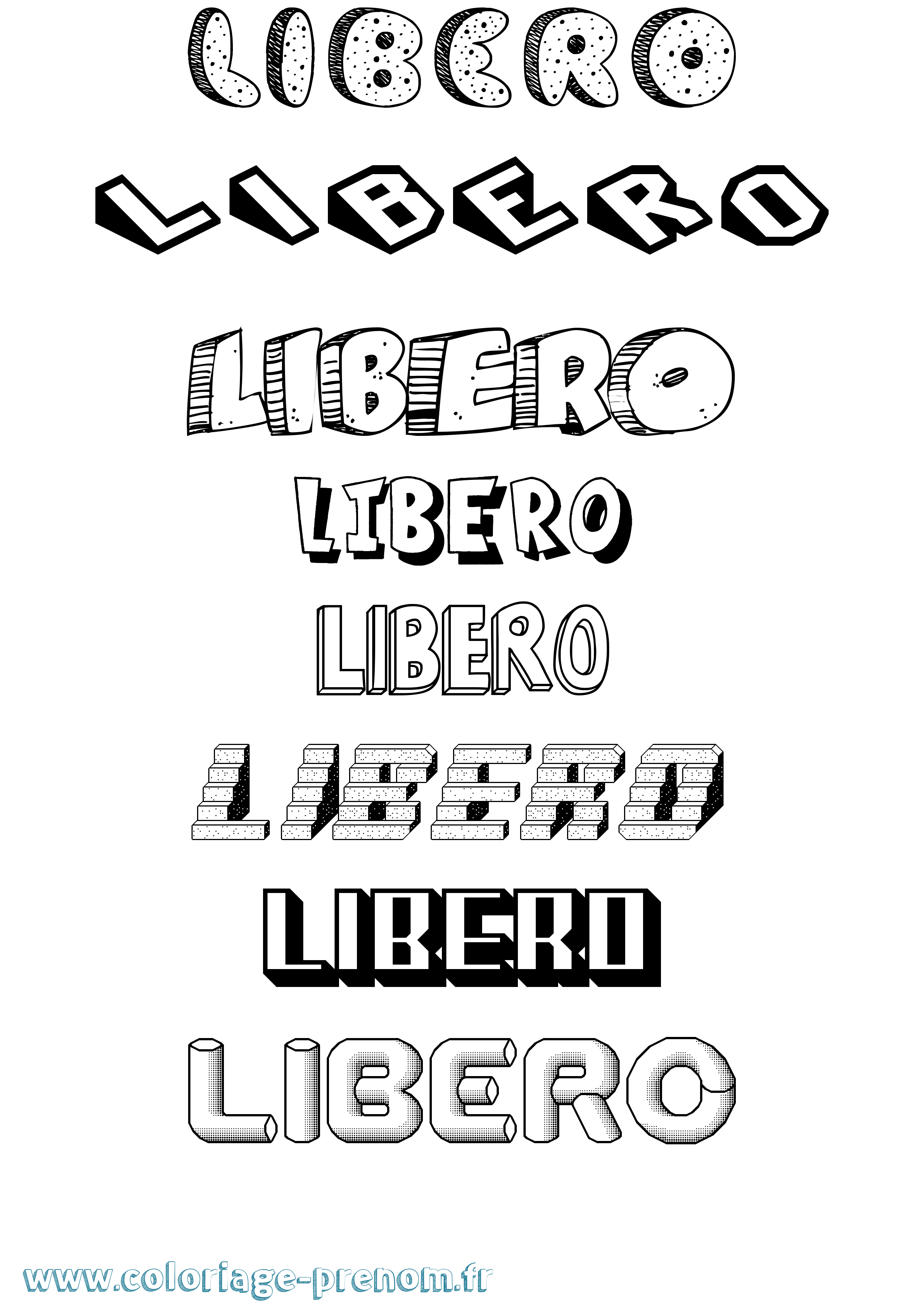 Coloriage Libero Effet 3D Coloriage prénom Libero Effet 3D