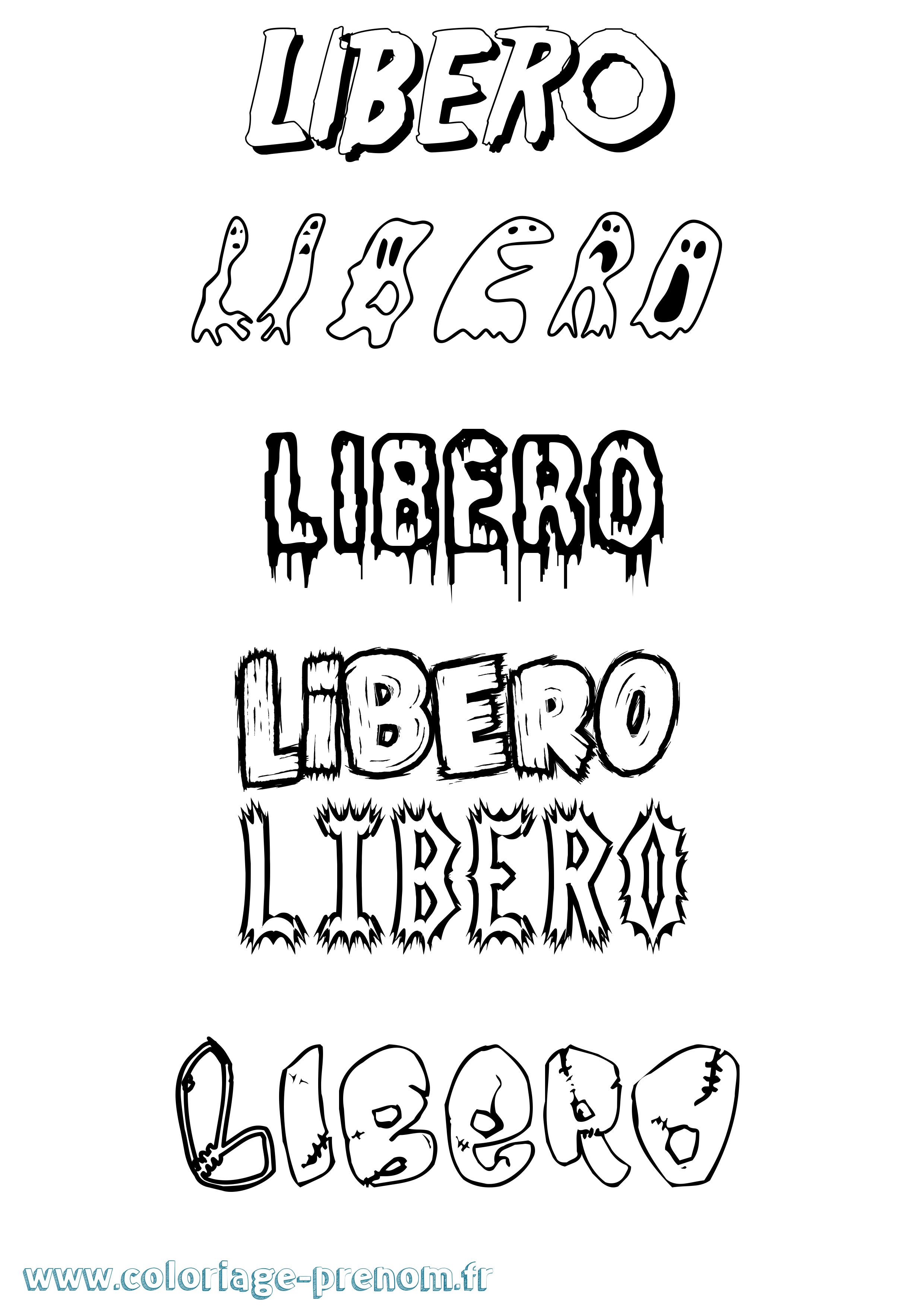 Coloriage Libero Frisson Coloriage prénom Libero Frisson