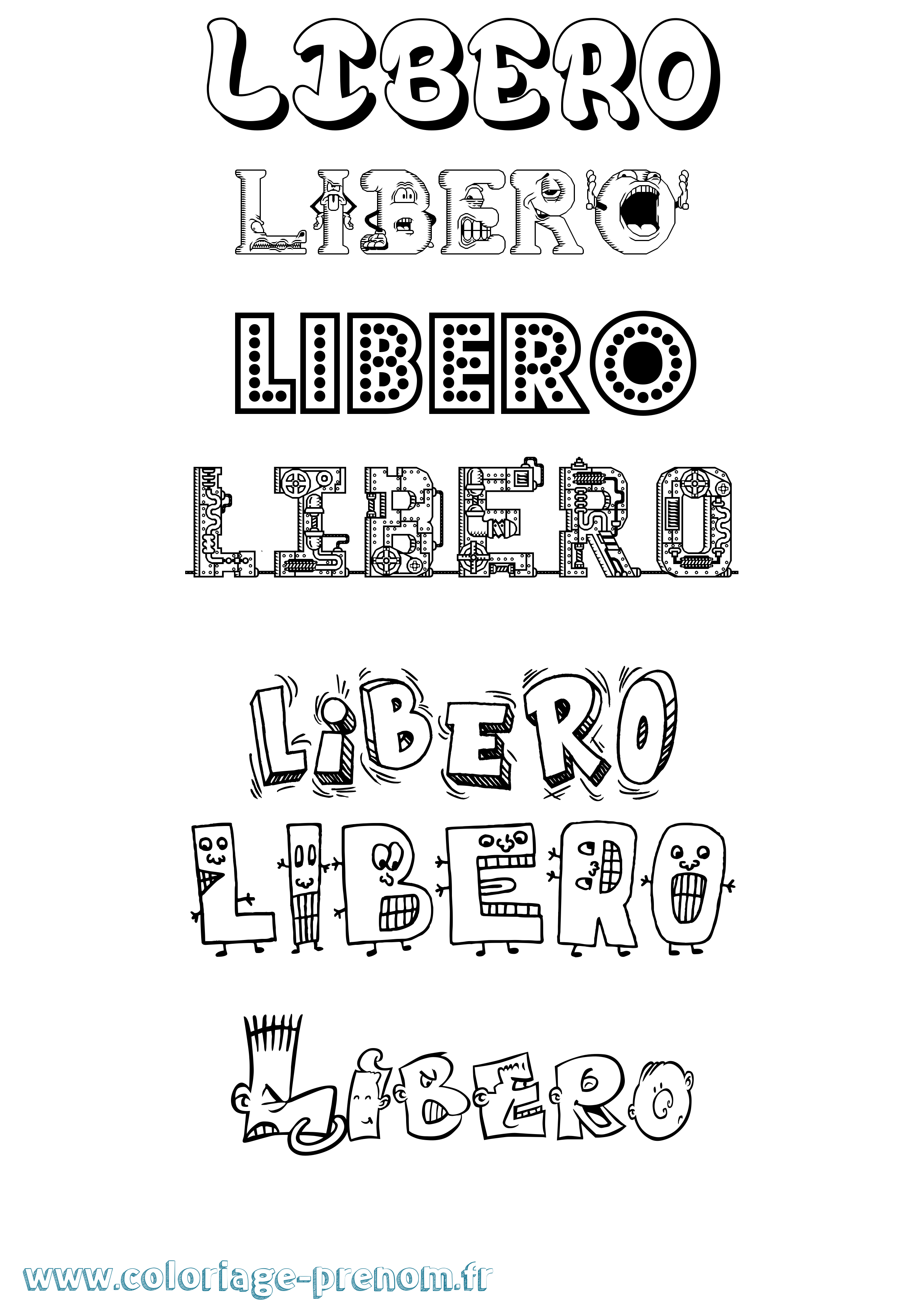 Coloriage Libero Fun Coloriage prénom Libero Fun