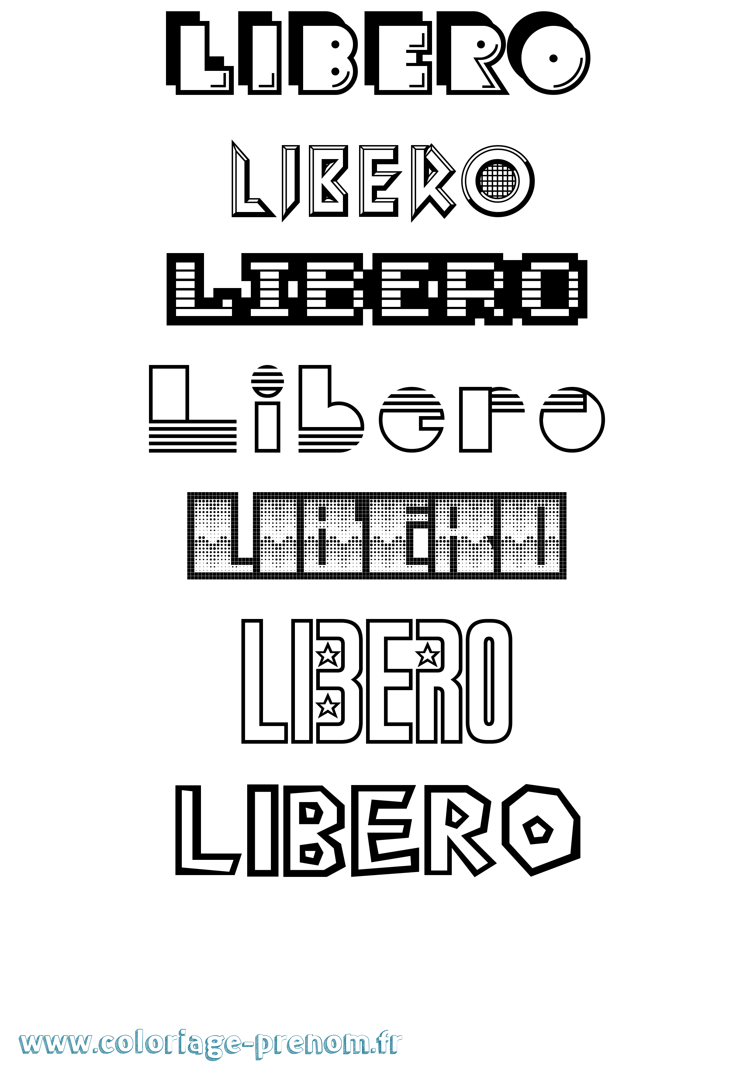 Coloriage Libero Jeux Vidéos Coloriage prénom Libero Jeux Vidéos