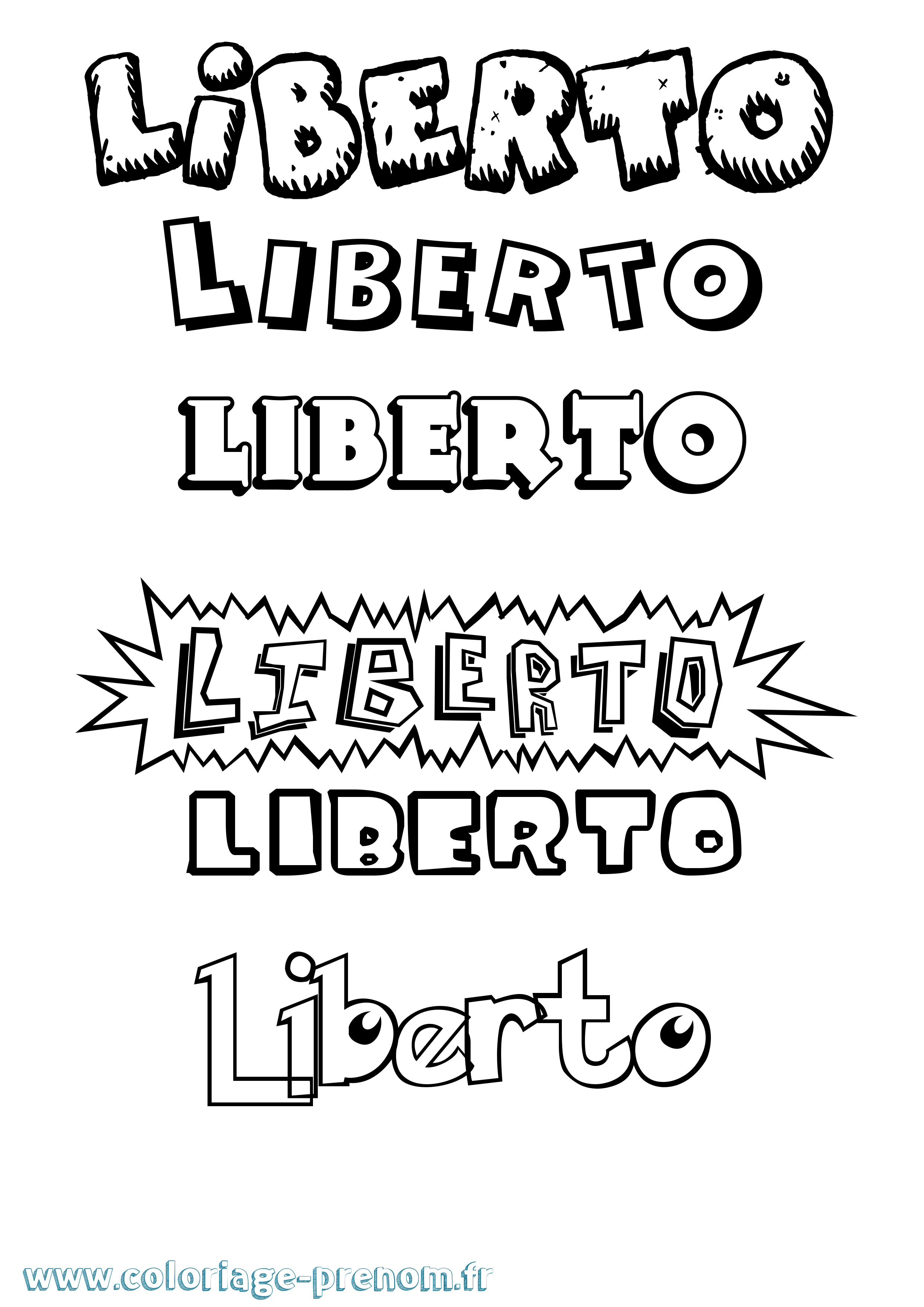 Coloriage Liberto Dessin Animé Coloriage prénom Liberto Dessin Animé
