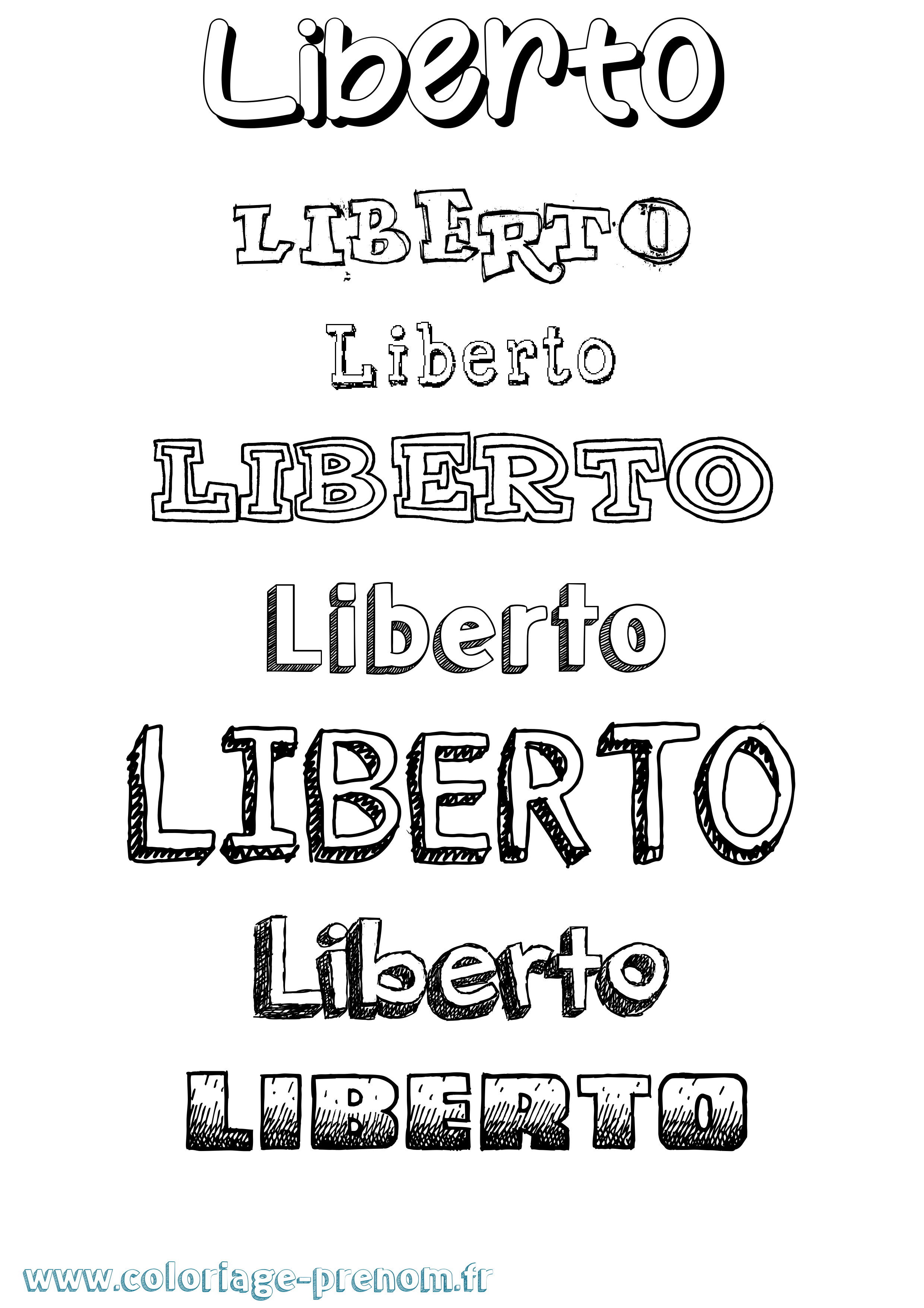 Coloriage Liberto Dessiné Coloriage prénom Liberto Dessiné
