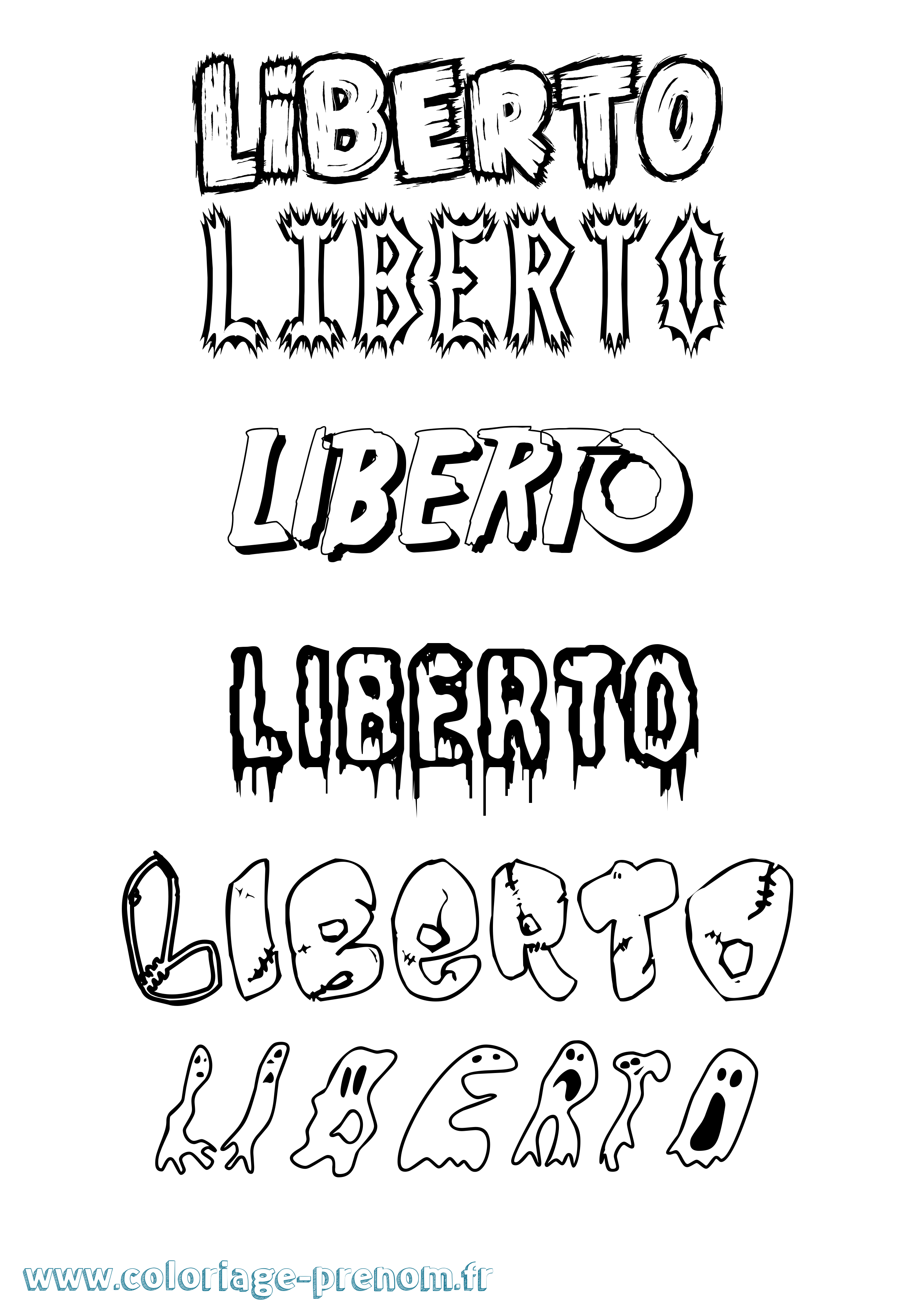 Coloriage Liberto Frisson Coloriage prénom Liberto Frisson