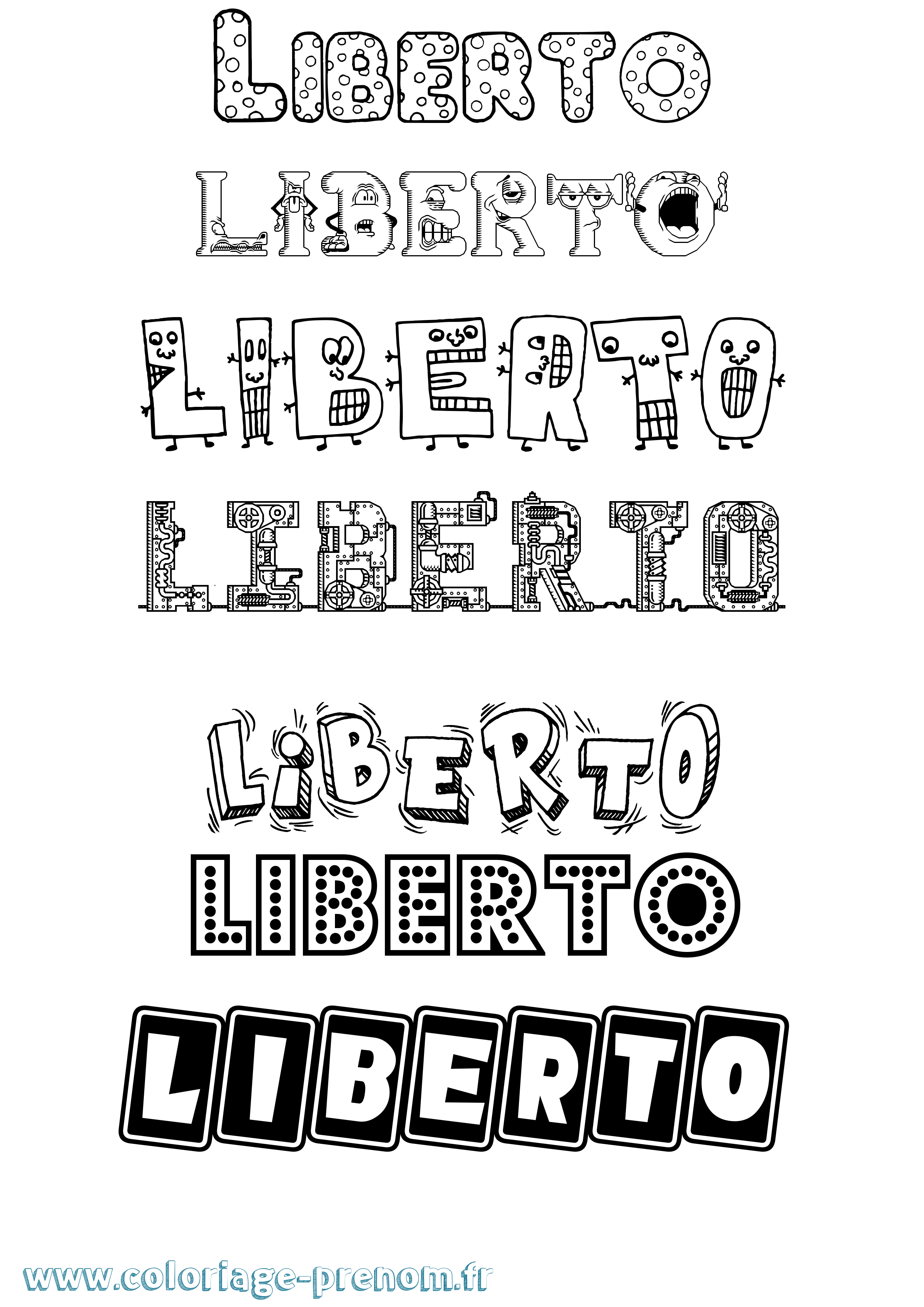 Coloriage Liberto Fun Coloriage prénom Liberto Fun